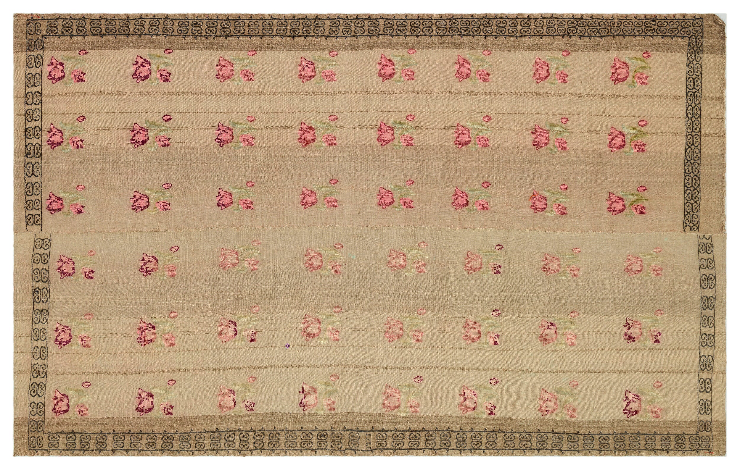 Geometric Over Dyed Kilim Rug 5'2'' x 8'3'' ft 158 x 252 cm