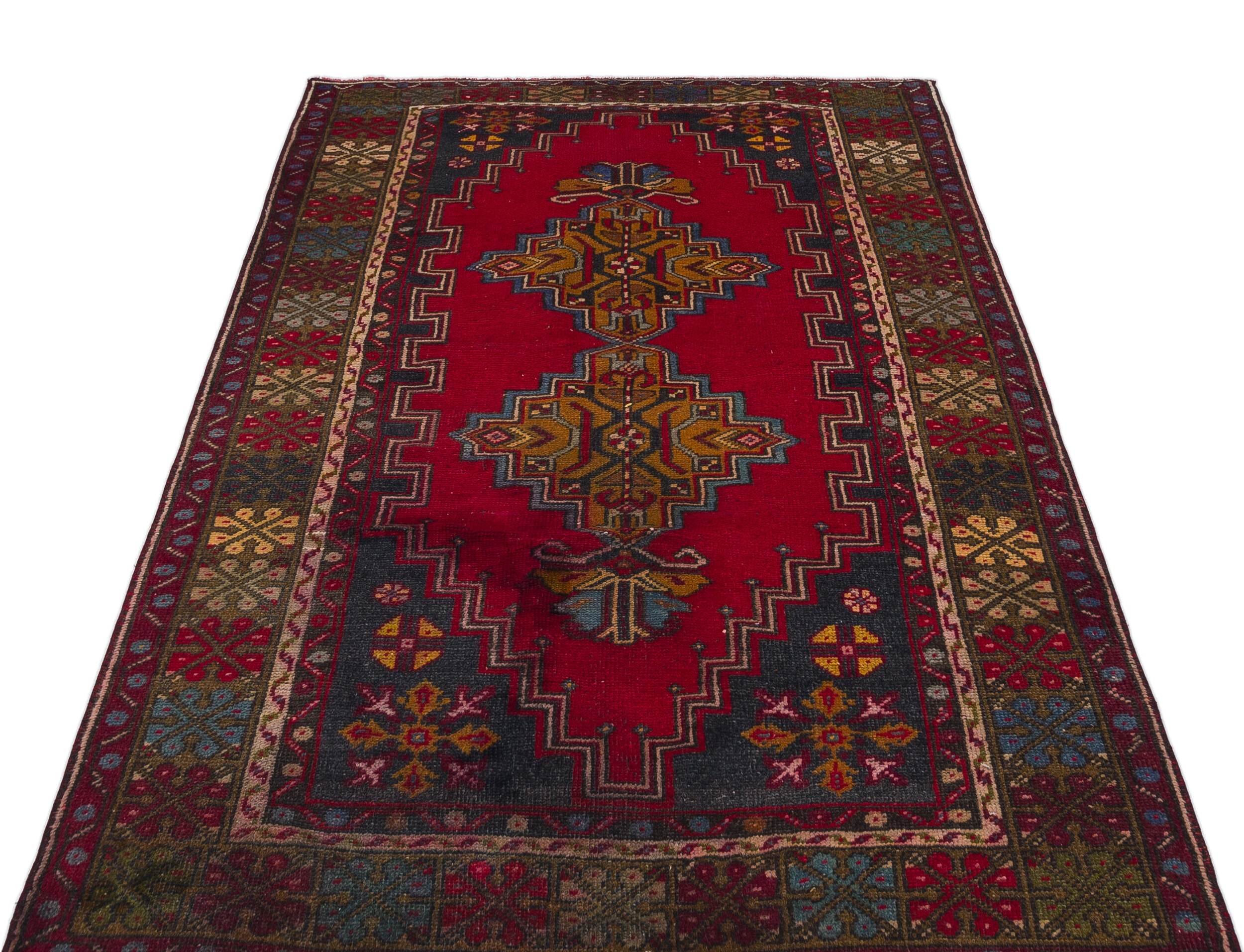 Natural Anatolium Turkish Vintage Rug 3'12'' x 6'6'' ft 121 x 197 cm
