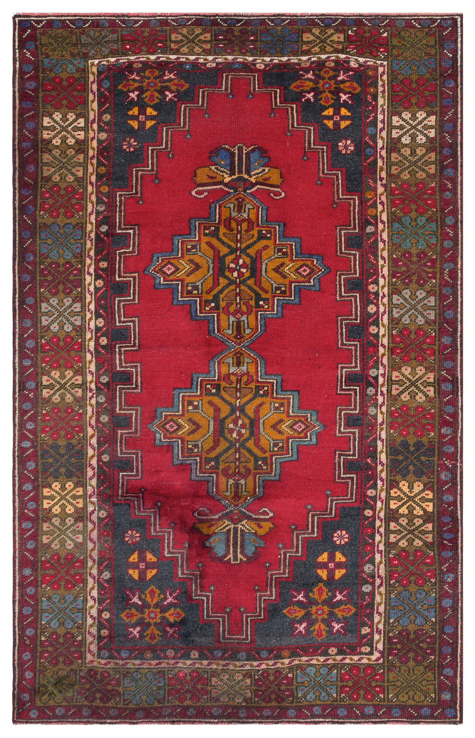 Natural Anatolium Turkish Vintage Rug 3'12'' x 6'6'' ft 121 x 197 cm