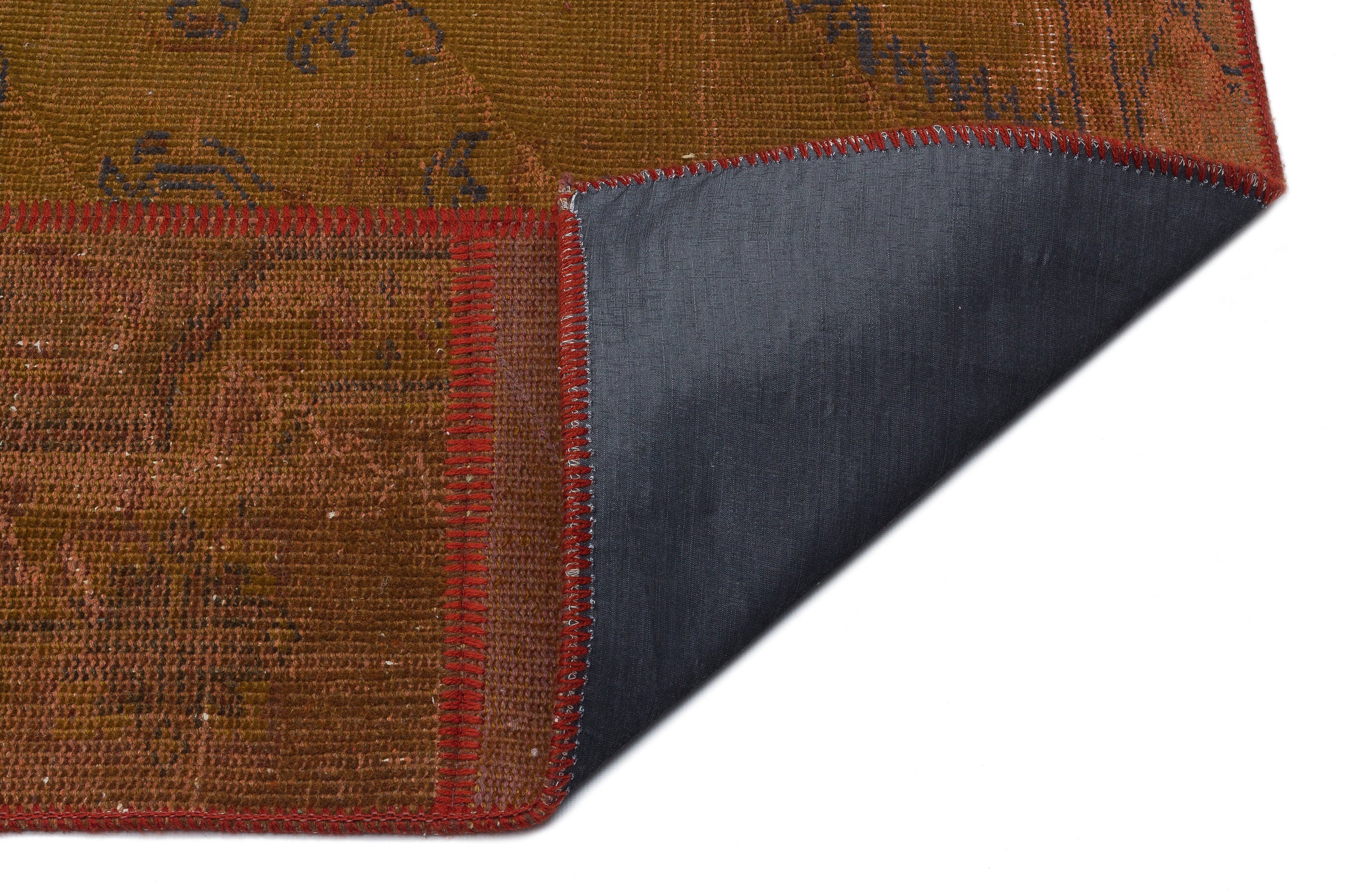 Brown Over Dyed Patchwork Unique Rug 5'3'' x 7'7'' ft 160 x 230 cm