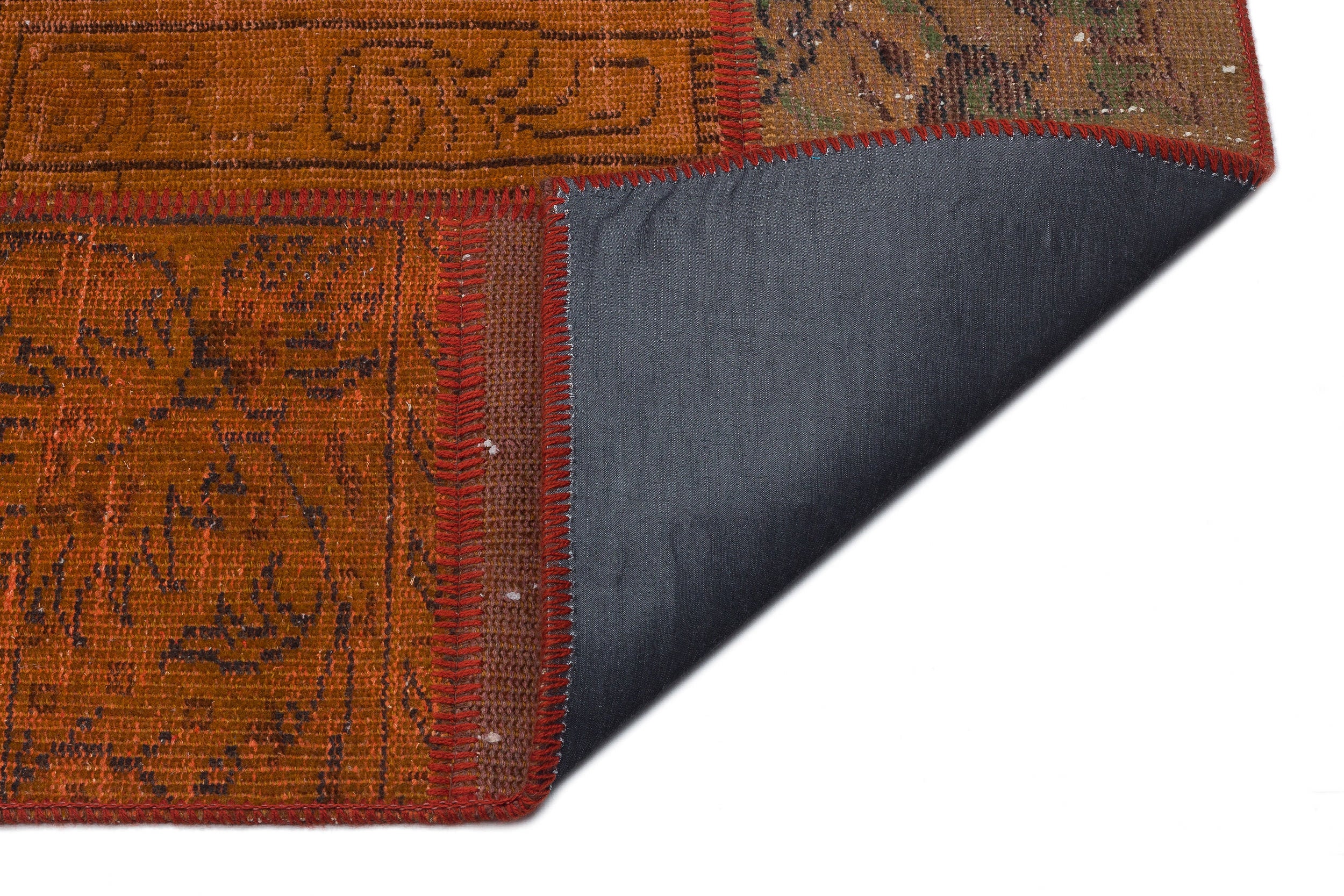 Brown Over Dyed Patchwork Unique Rug 5'3'' x 7'7'' ft 160 x 230 cm