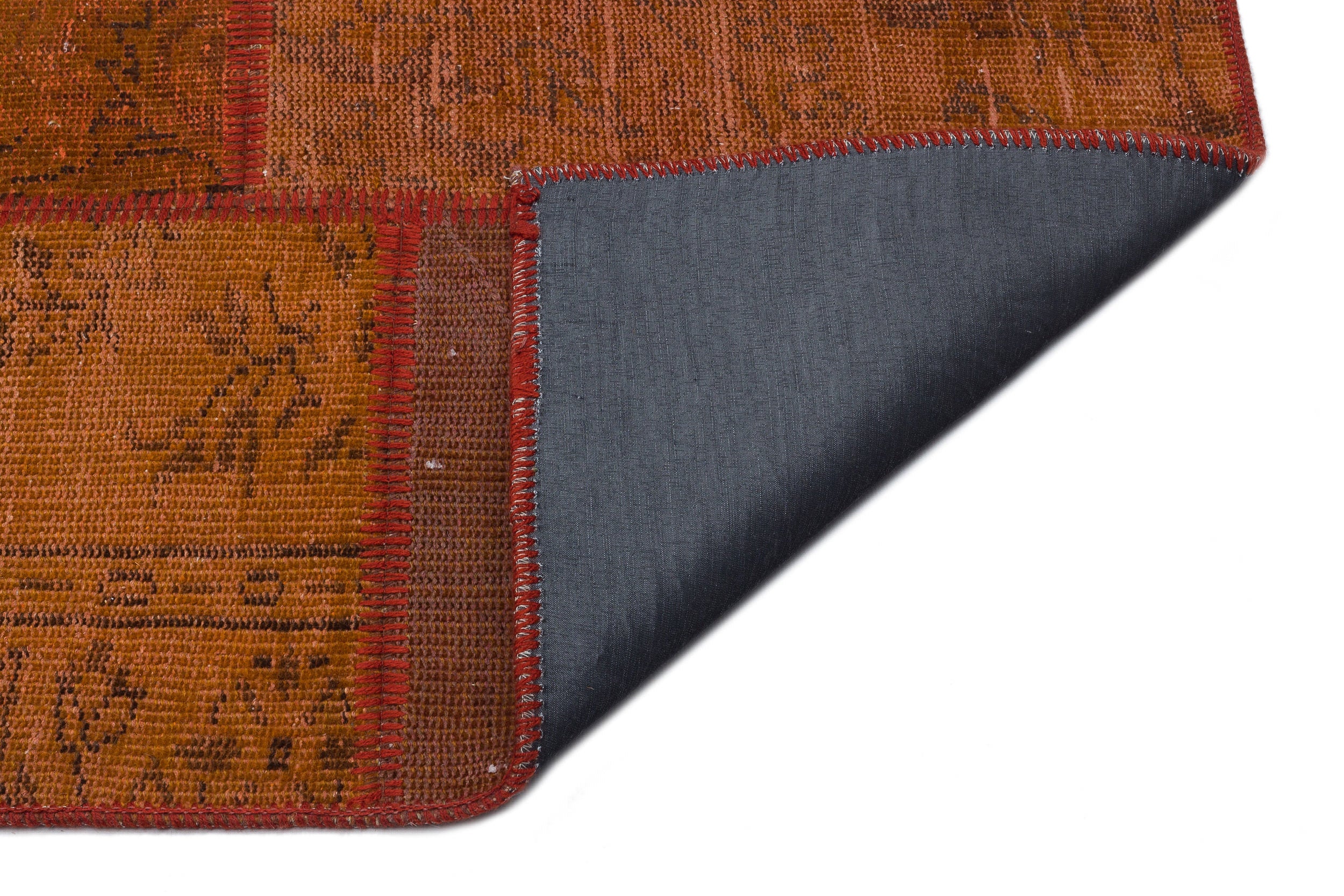 Brown Over Dyed Patchwork Unique Rug 5'3'' x 7'7'' ft 160 x 230 cm