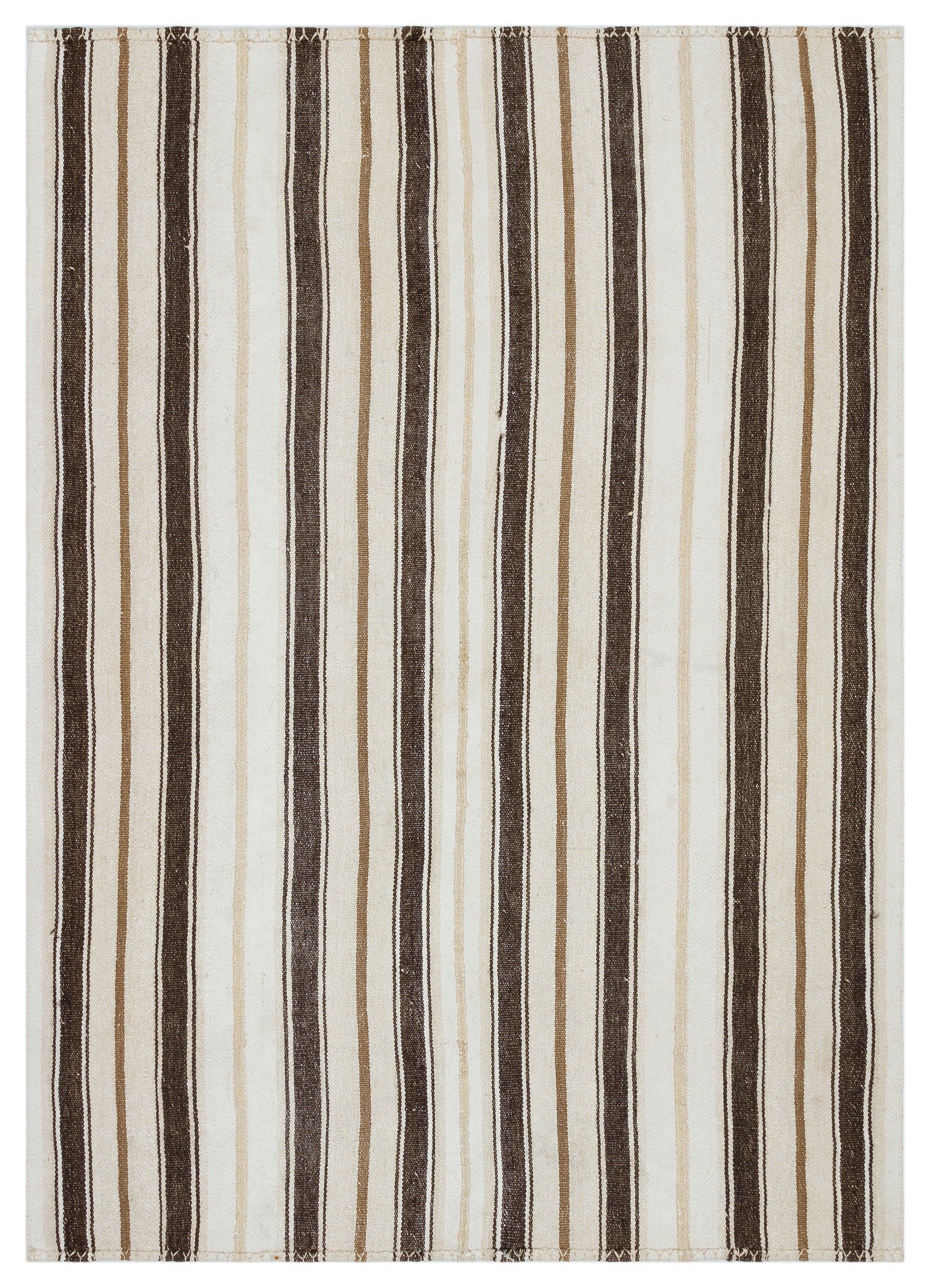 Striped Over Dyed Kilim Rug 5'1'' x 7'2'' ft 156 x 218 cm
