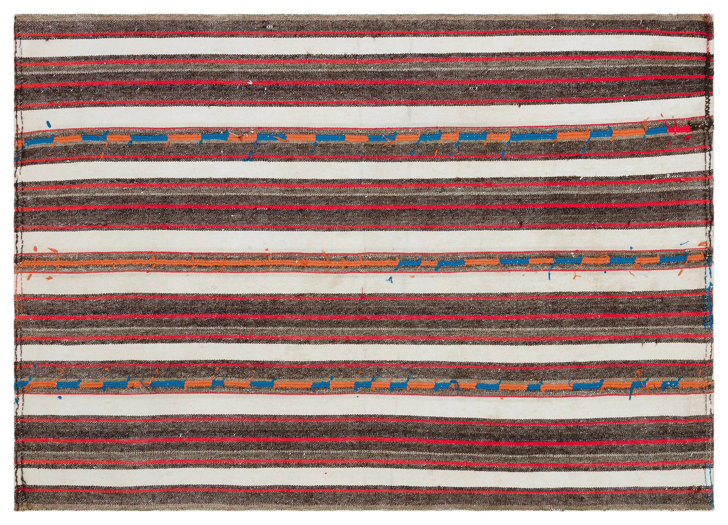 Striped Over Dyed Kilim Rug 5'5'' x 7'6'' ft 165 x 228 cm