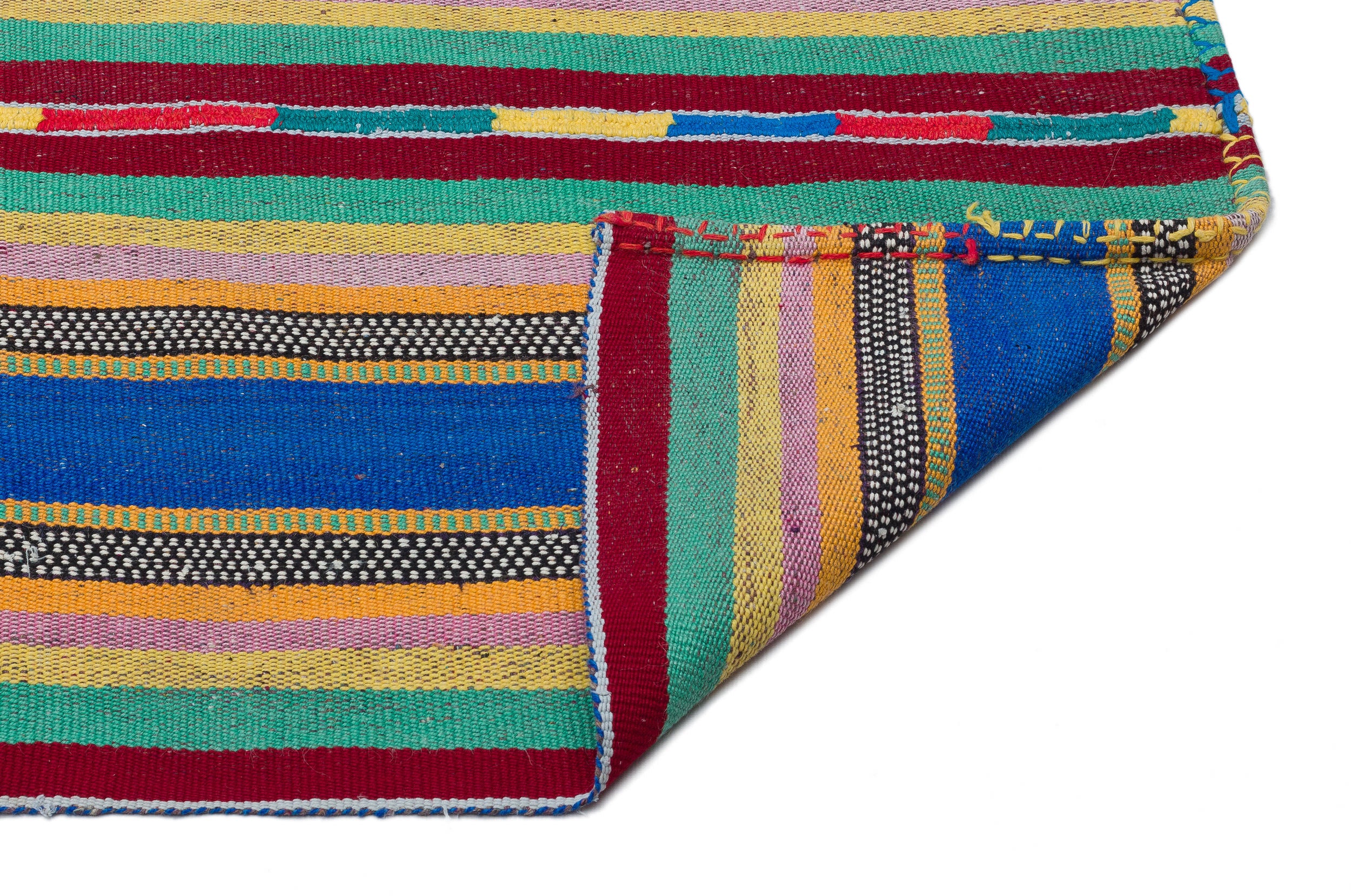 Striped Over Dyed Kilim Rug 6'0'' x 9'7'' ft 184 x 293 cm
