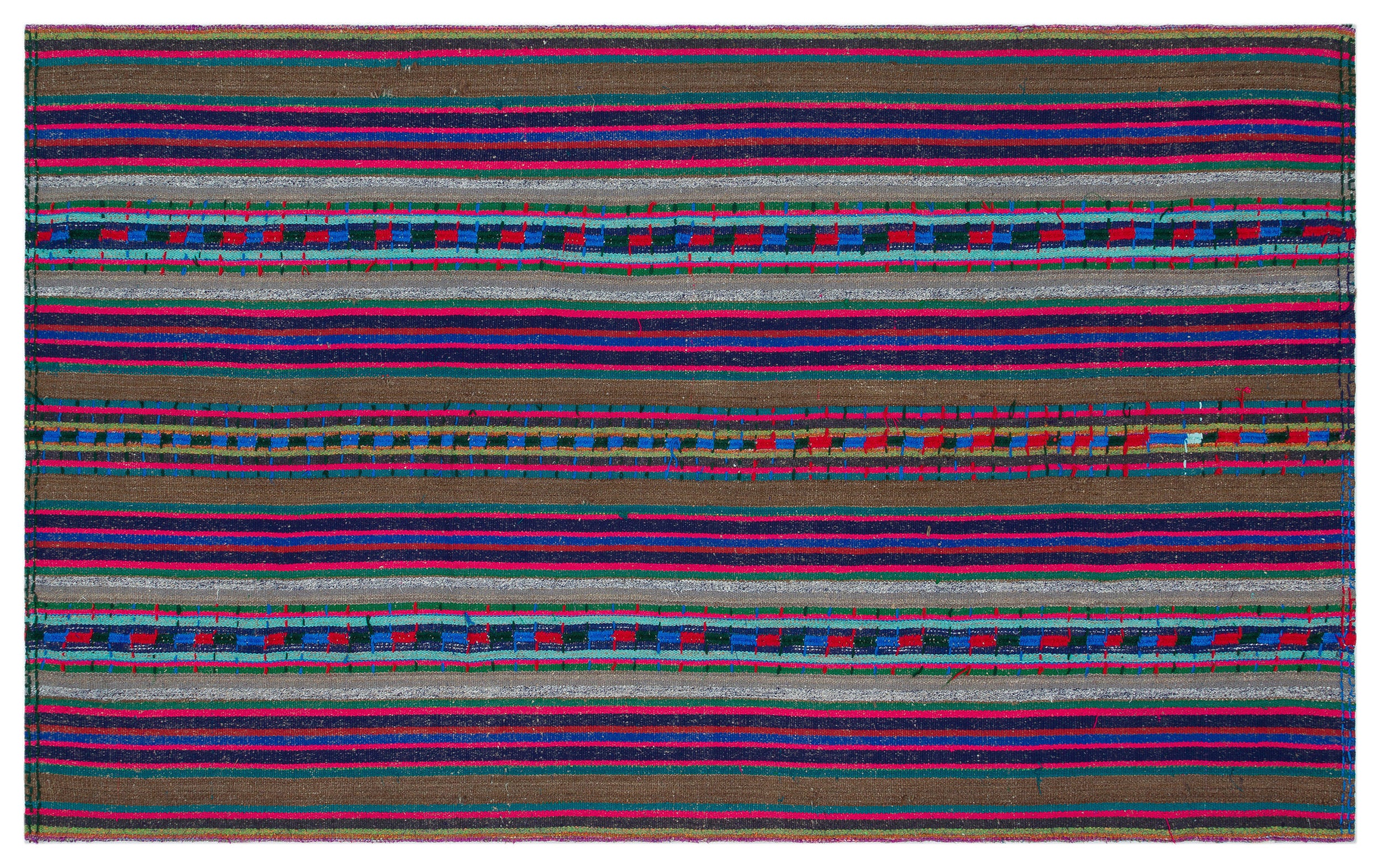 Striped Over Dyed Kilim Rug 5'0'' x 8'1'' ft 153 x 247 cm