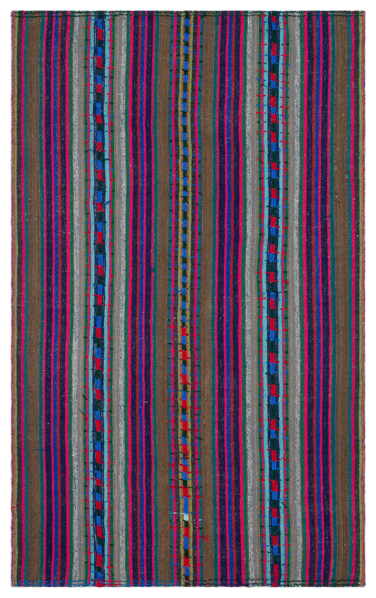 Striped Over Dyed Kilim Rug 5'0'' x 8'1'' ft 153 x 247 cm