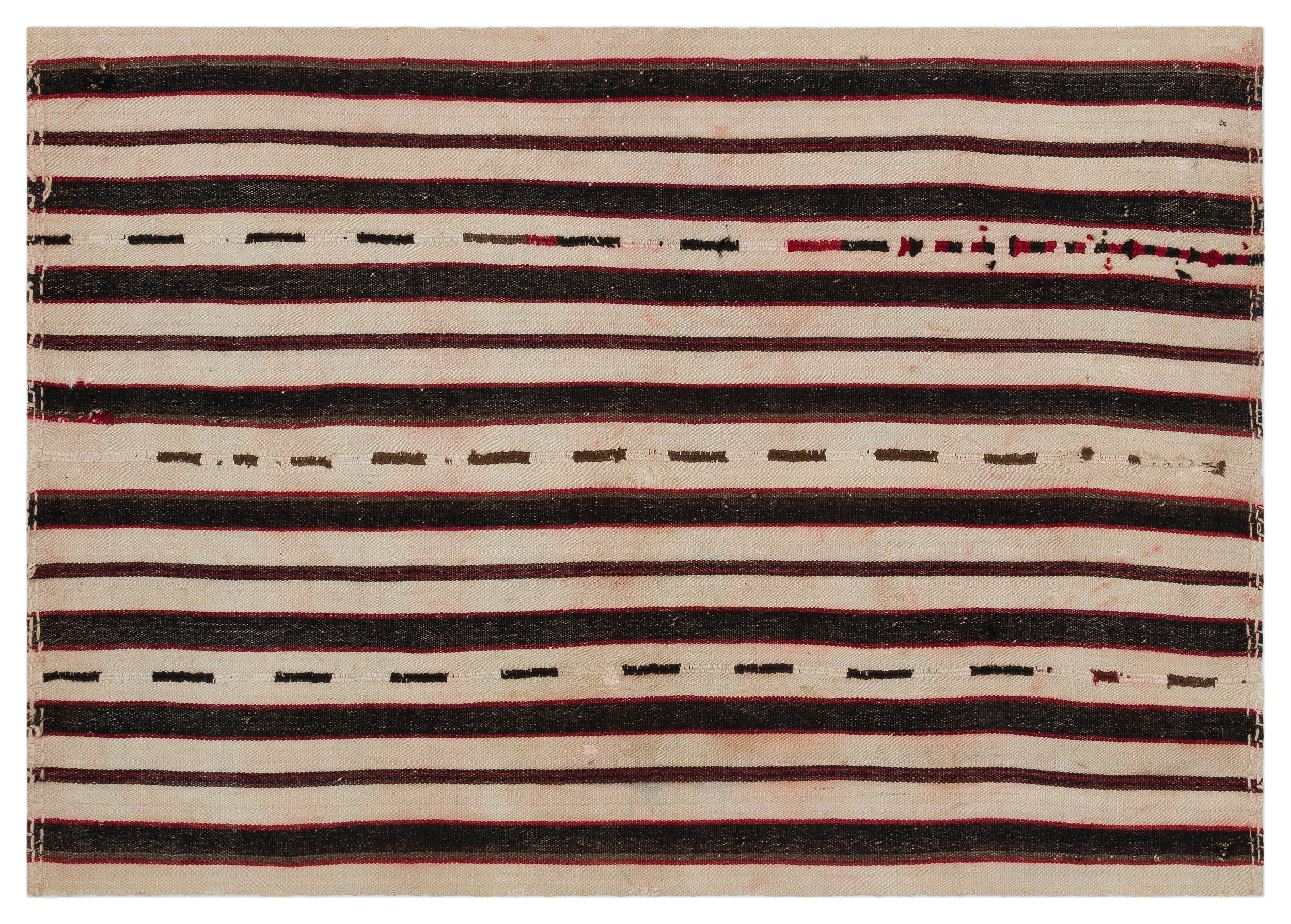 Striped Over Dyed Kilim Rug 4'10'' x 6'12'' ft 148 x 213 cm