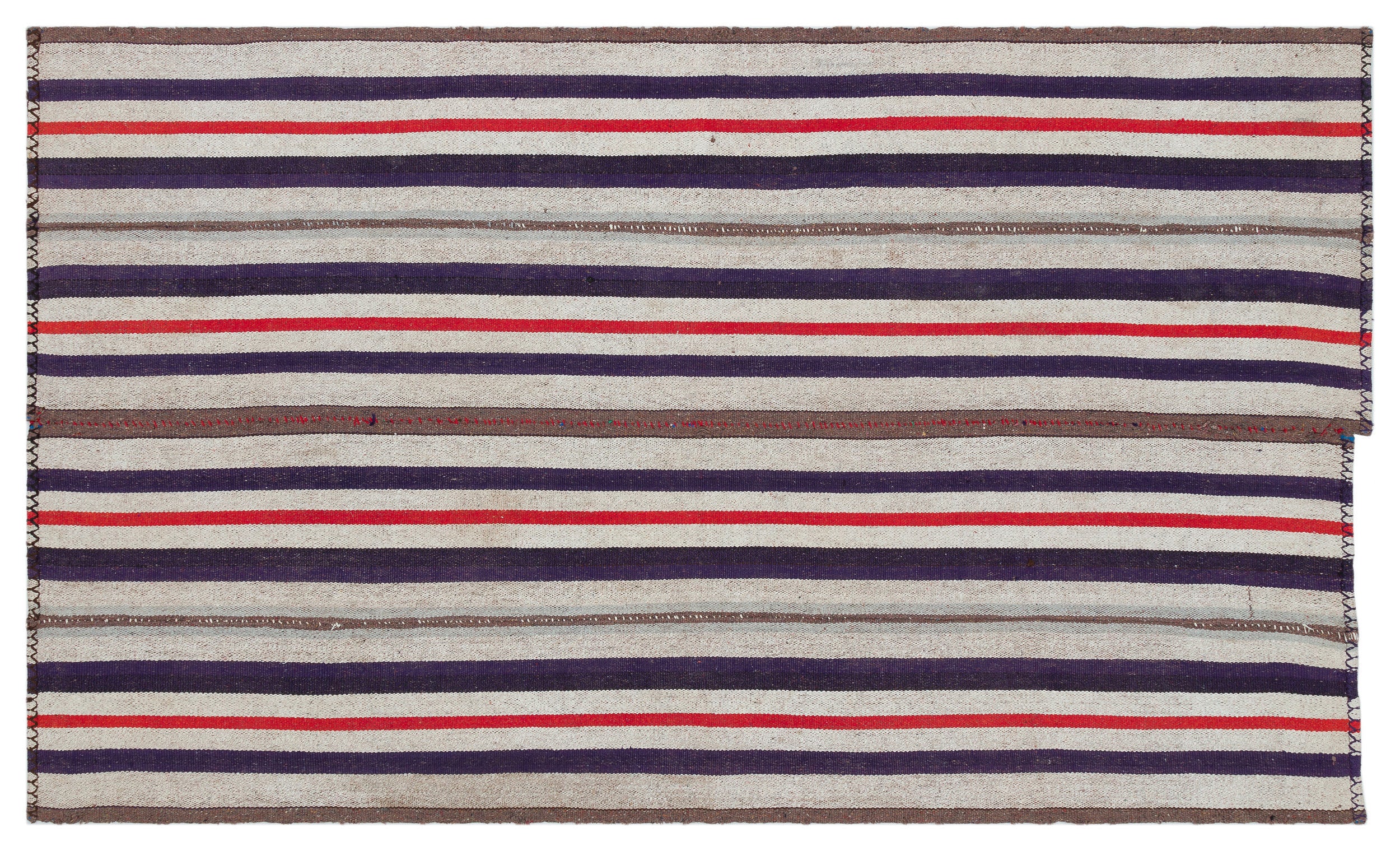 Striped Over Dyed Kilim Rug 4'5'' x 7'8'' ft 134 x 234 cm