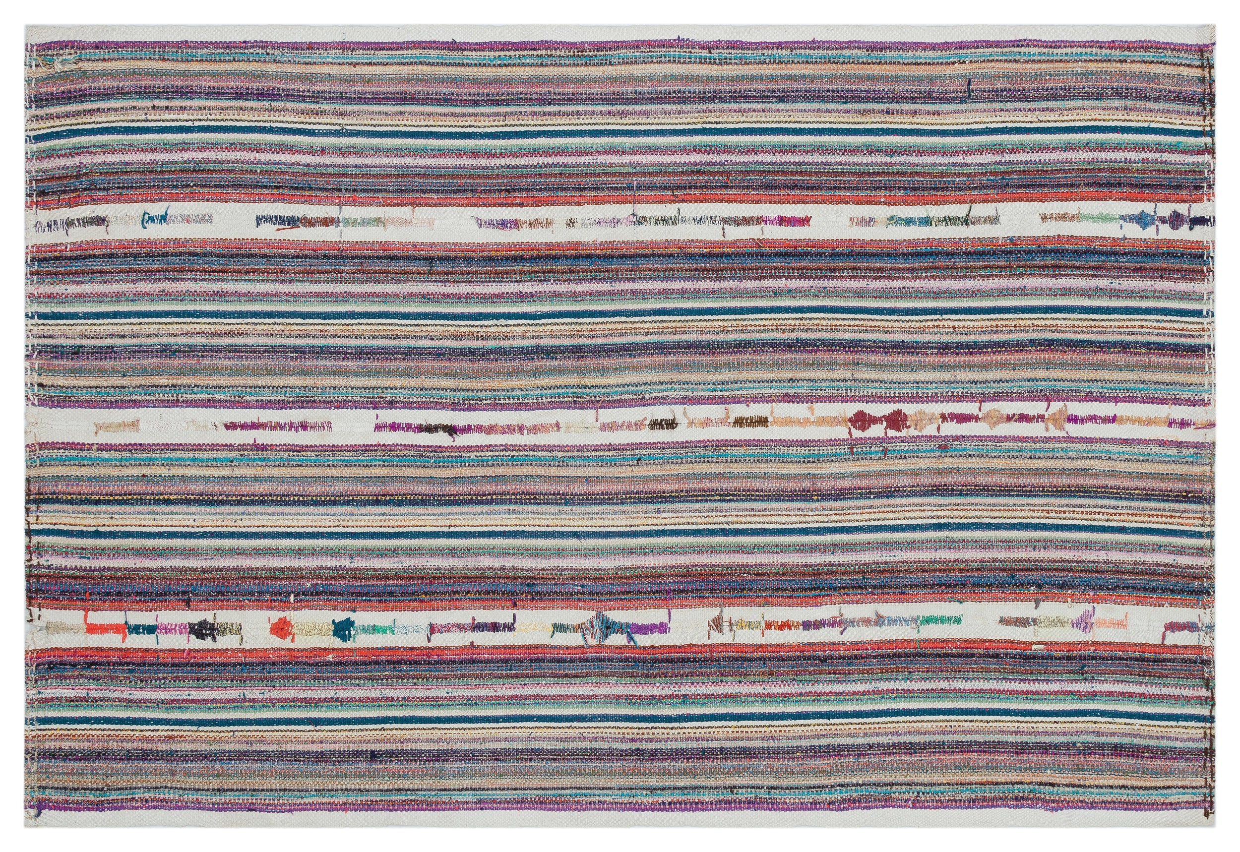 Striped Over Dyed Kilim Rug 4'11'' x 7'4'' ft 151 x 223 cm