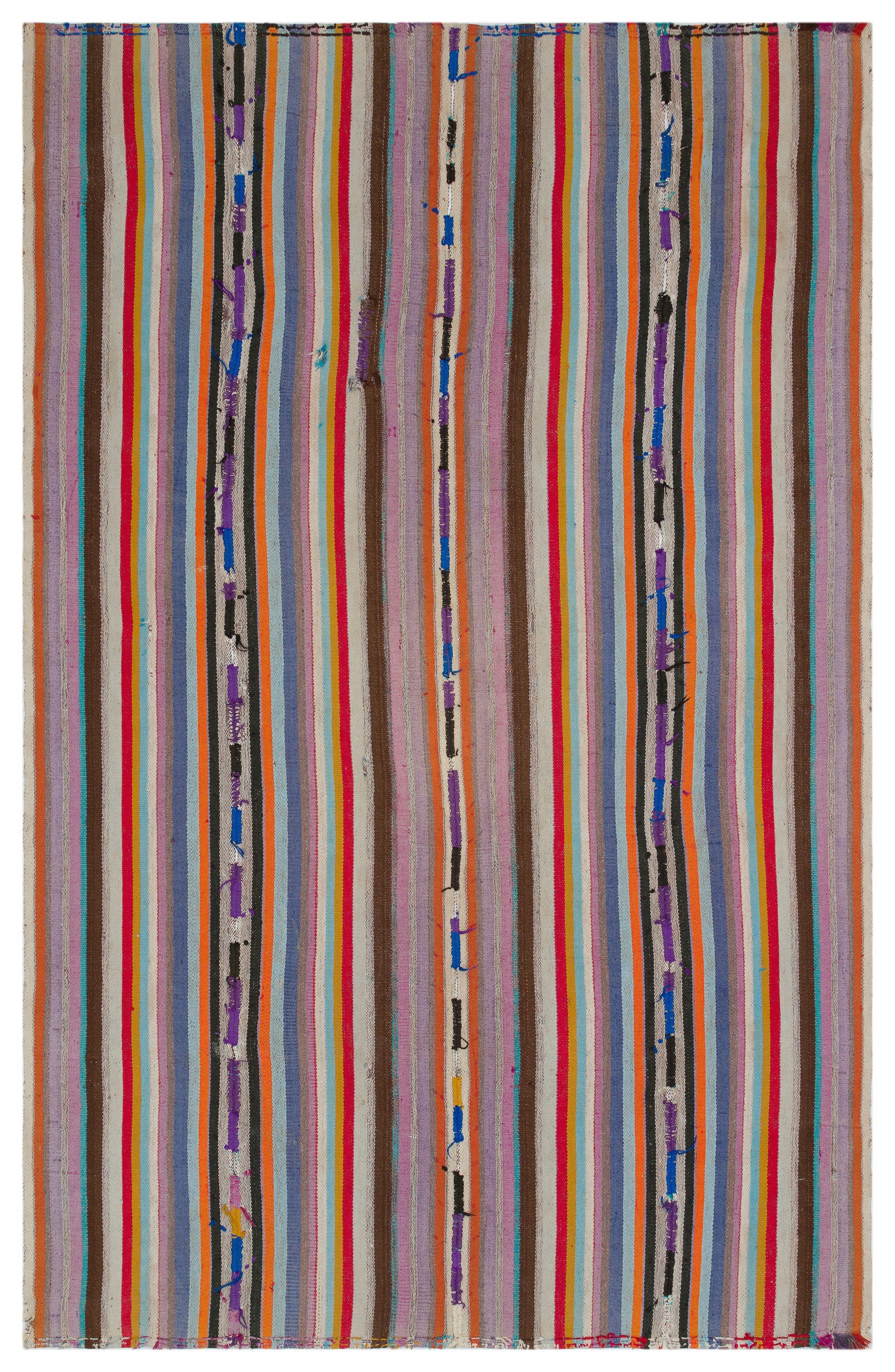 Striped Over Dyed Kilim Rug 5'8'' x 8'10'' ft 173 x 268 cm
