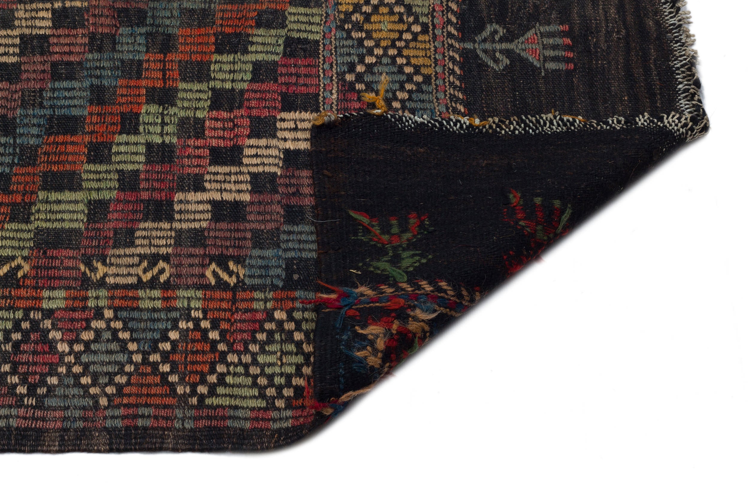 Striped Over Dyed Kilim Rug 5'1'' x 10'2'' ft 156 x 310 cm