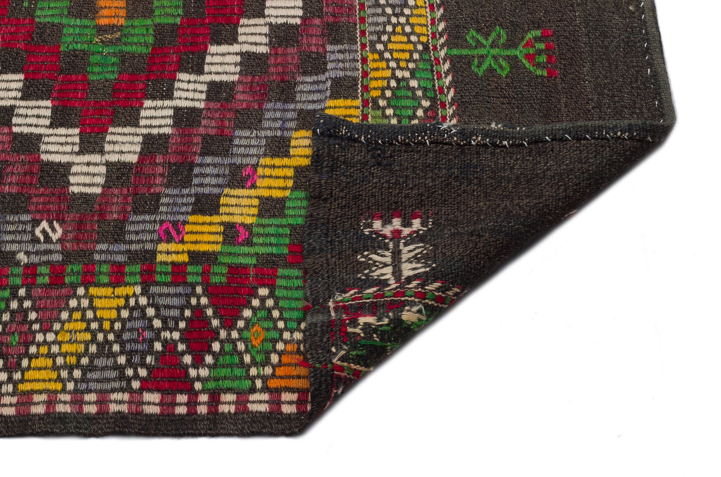 Striped Over Dyed Kilim Rug 6'3'' x 10'0'' ft 191 x 306 cm