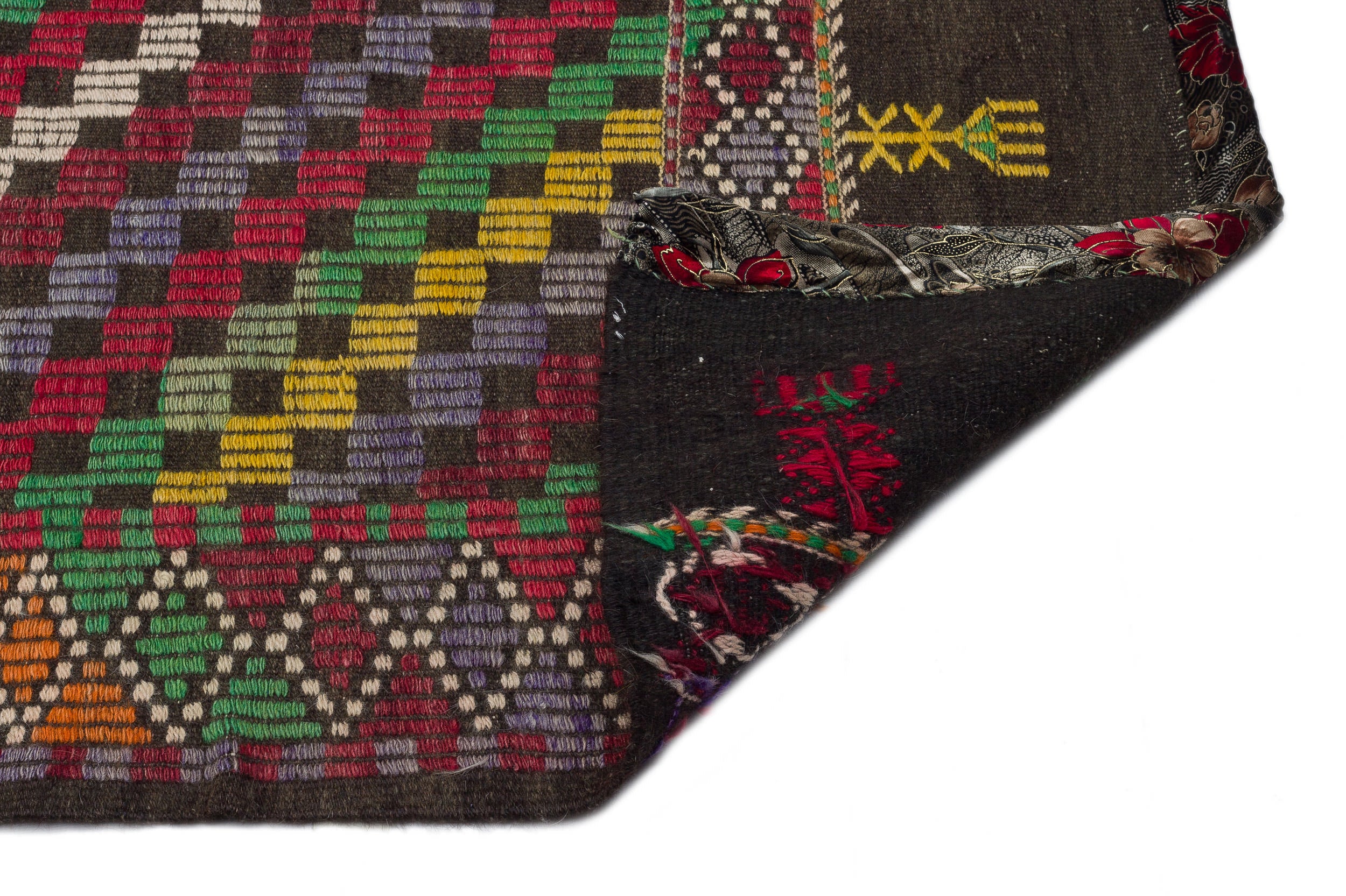 Geometric Over Dyed Kilim Rug 5'9'' x 10'5'' ft 175 x 317 cm