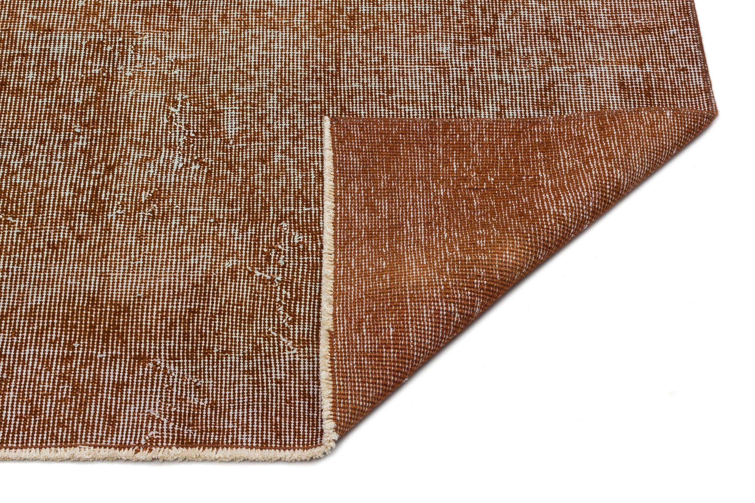 Brown Over Dyed Vintage Rug 6'1'' x 9'9'' ft 185 x 297 cm