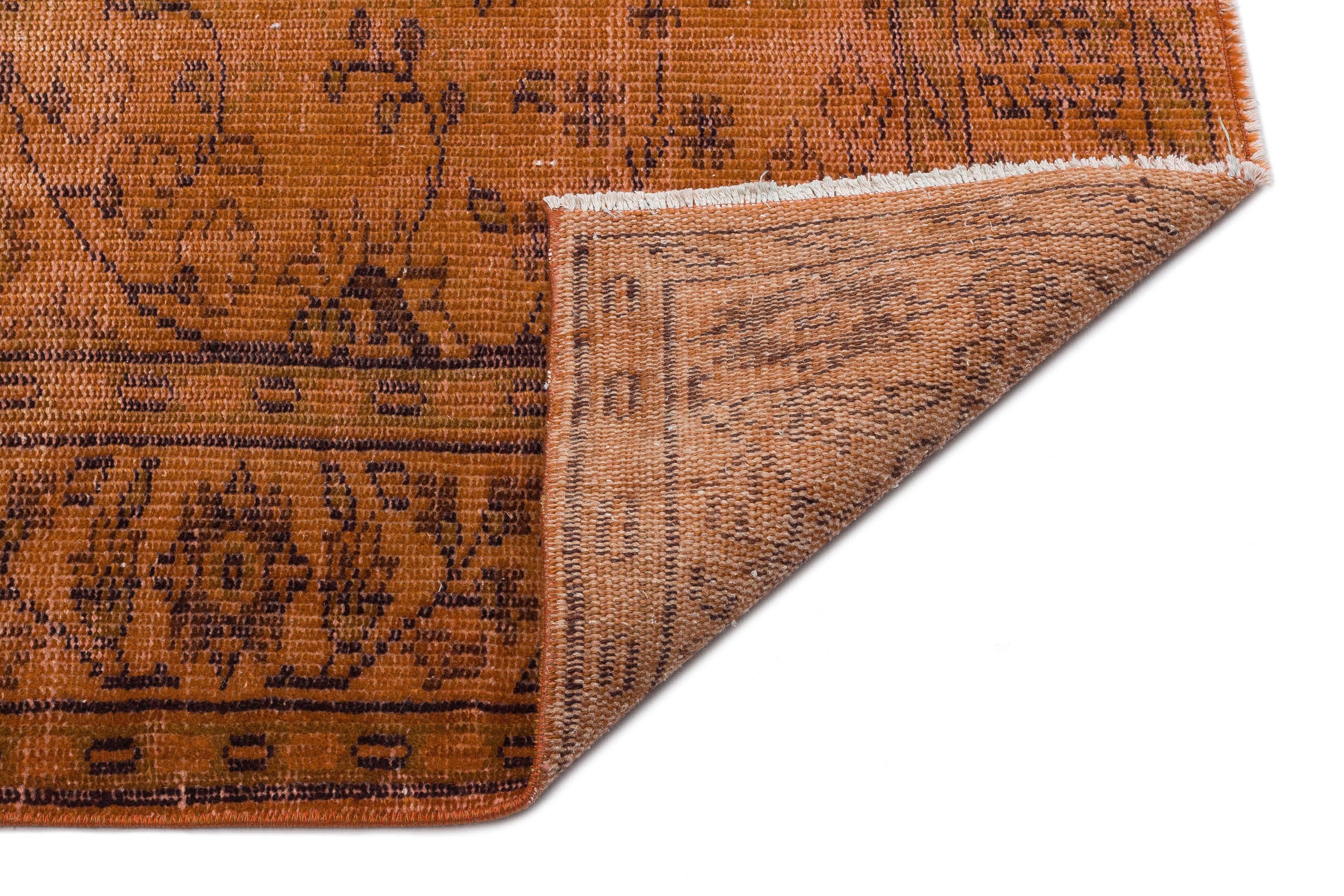 Brown Over Dyed Vintage Rug 5'10'' x 9'1'' ft 177 x 277 cm