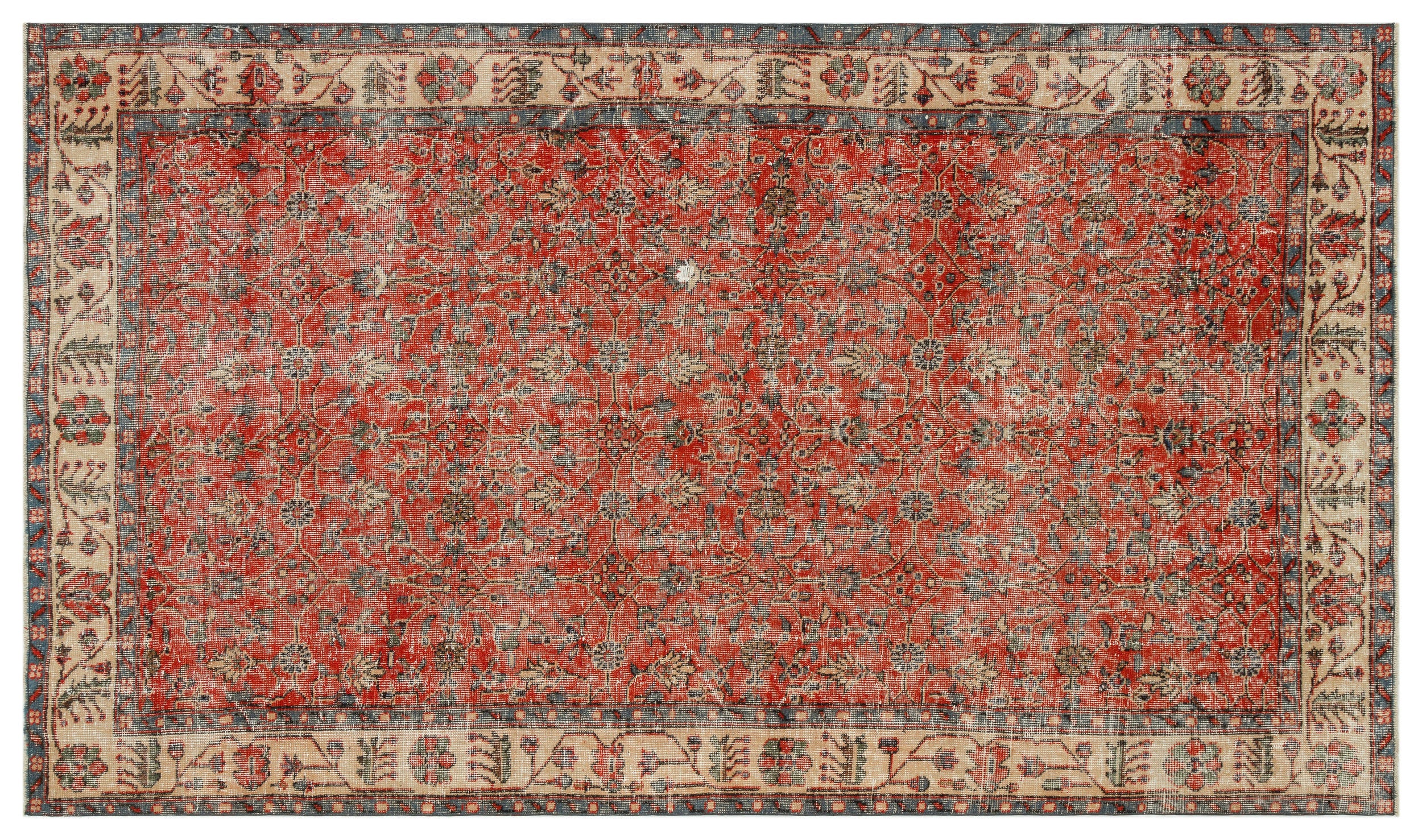 Naturel Over Dyed Vintage Rug 5'2'' x 8'10'' ft 157 x 268 cm