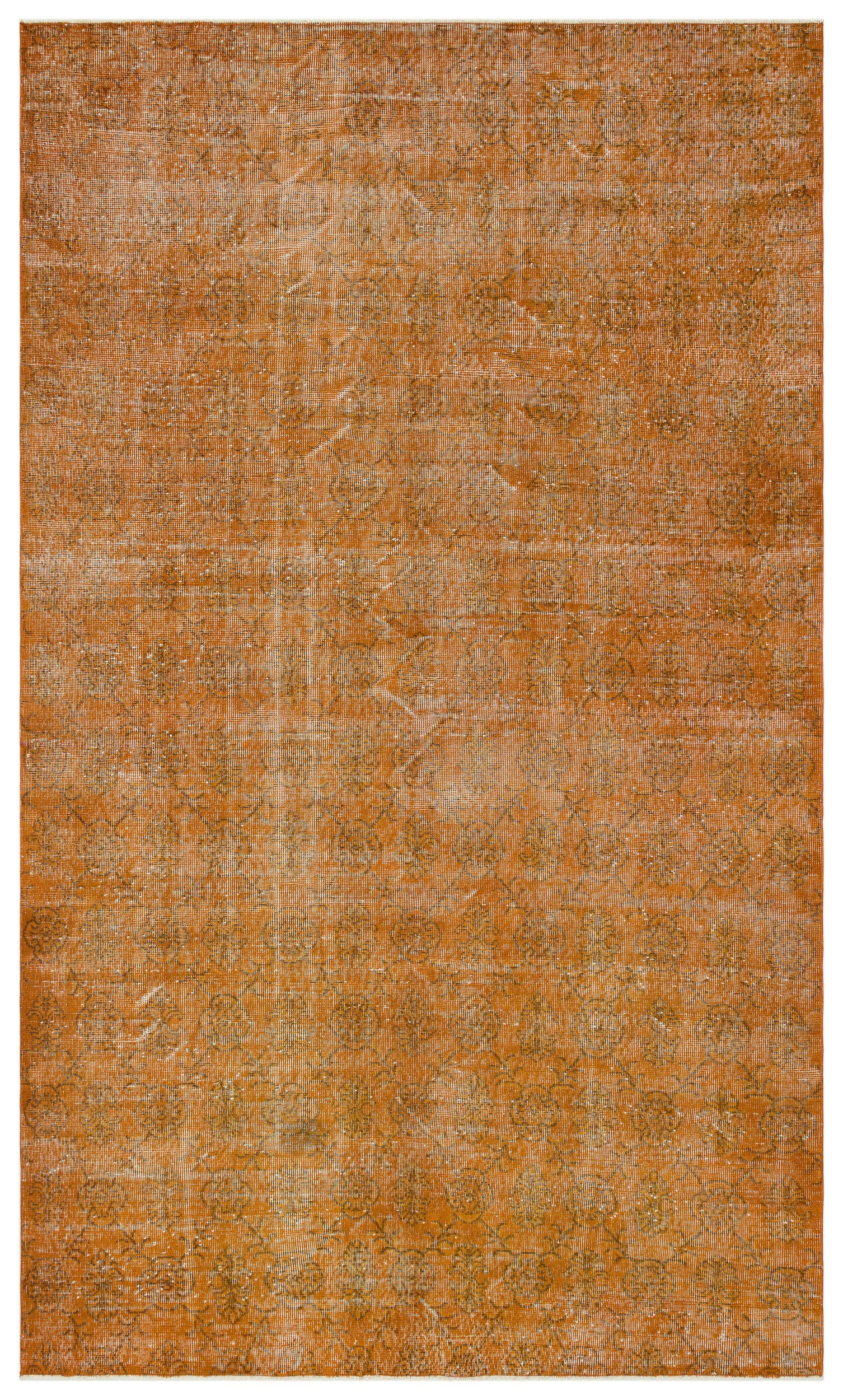 Brown Over Dyed Vintage Rug 6'2'' x 10'2'' ft 188 x 310 cm