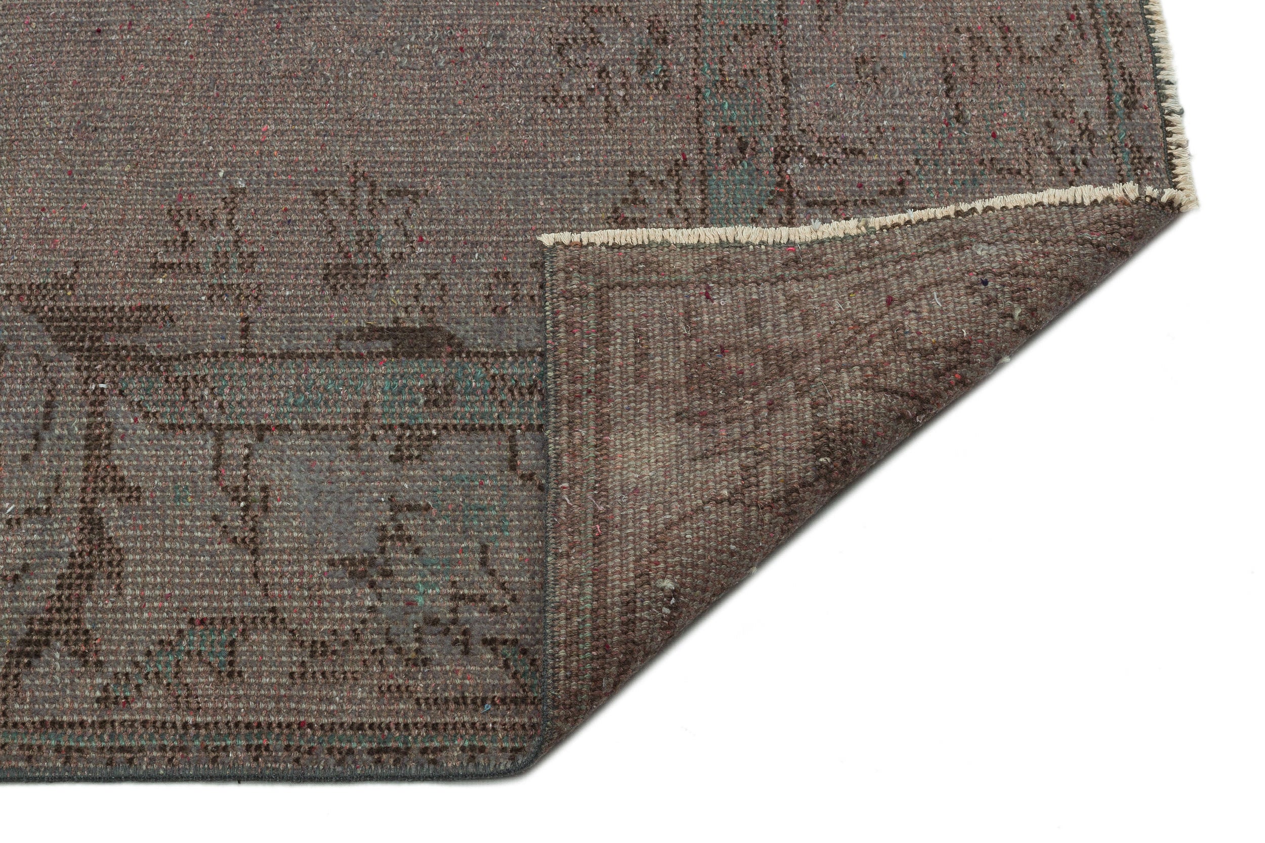 Gray Over Dyed Vintage Rug 5'6'' x 9'3'' ft 167 x 281 cm