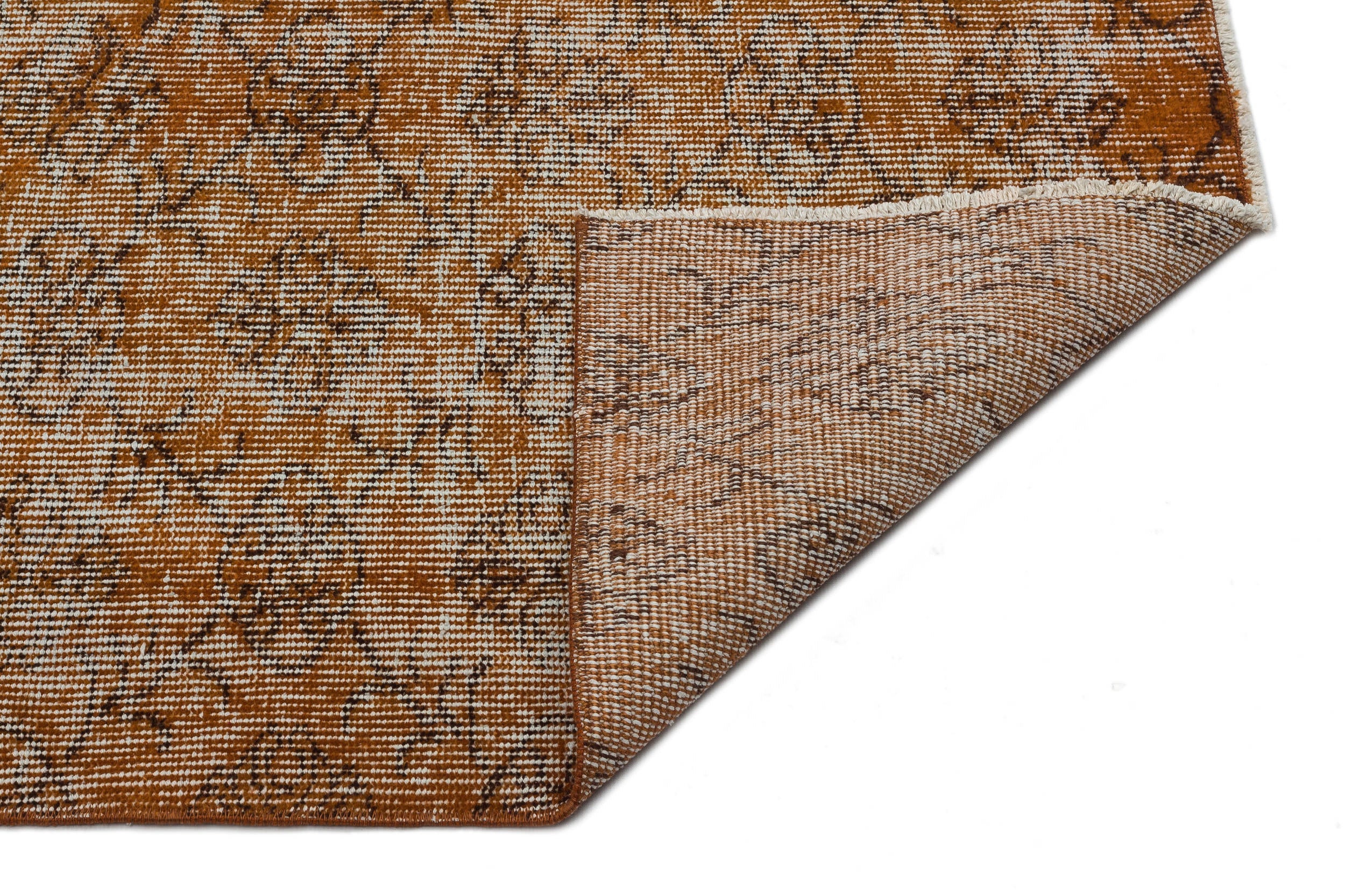 Brown Over Dyed Vintage Rug 6'2'' x 9'2'' ft 189 x 280 cm