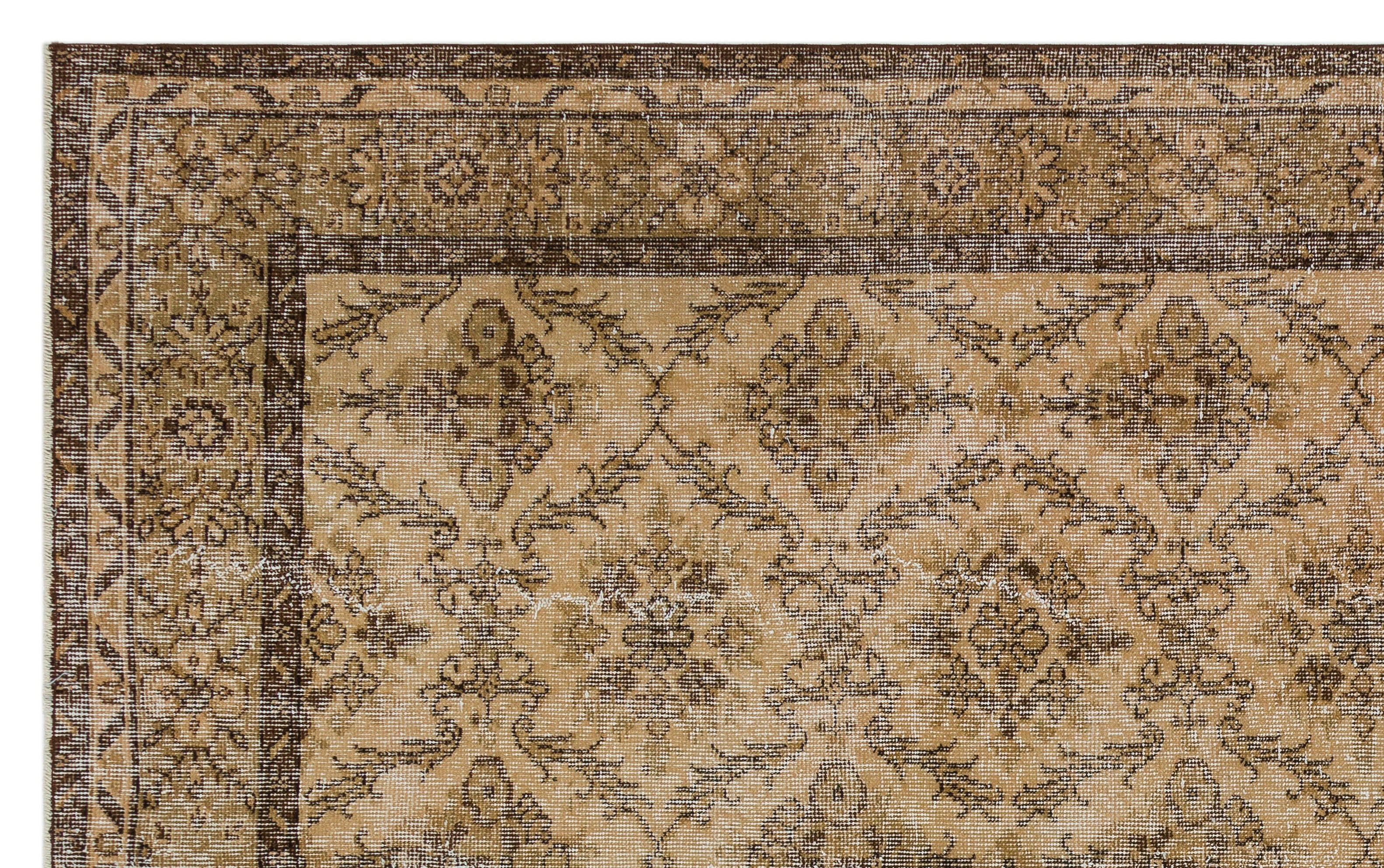 Brown Over Dyed Vintage Rug 5'9'' x 9'5'' ft 176 x 288 cm