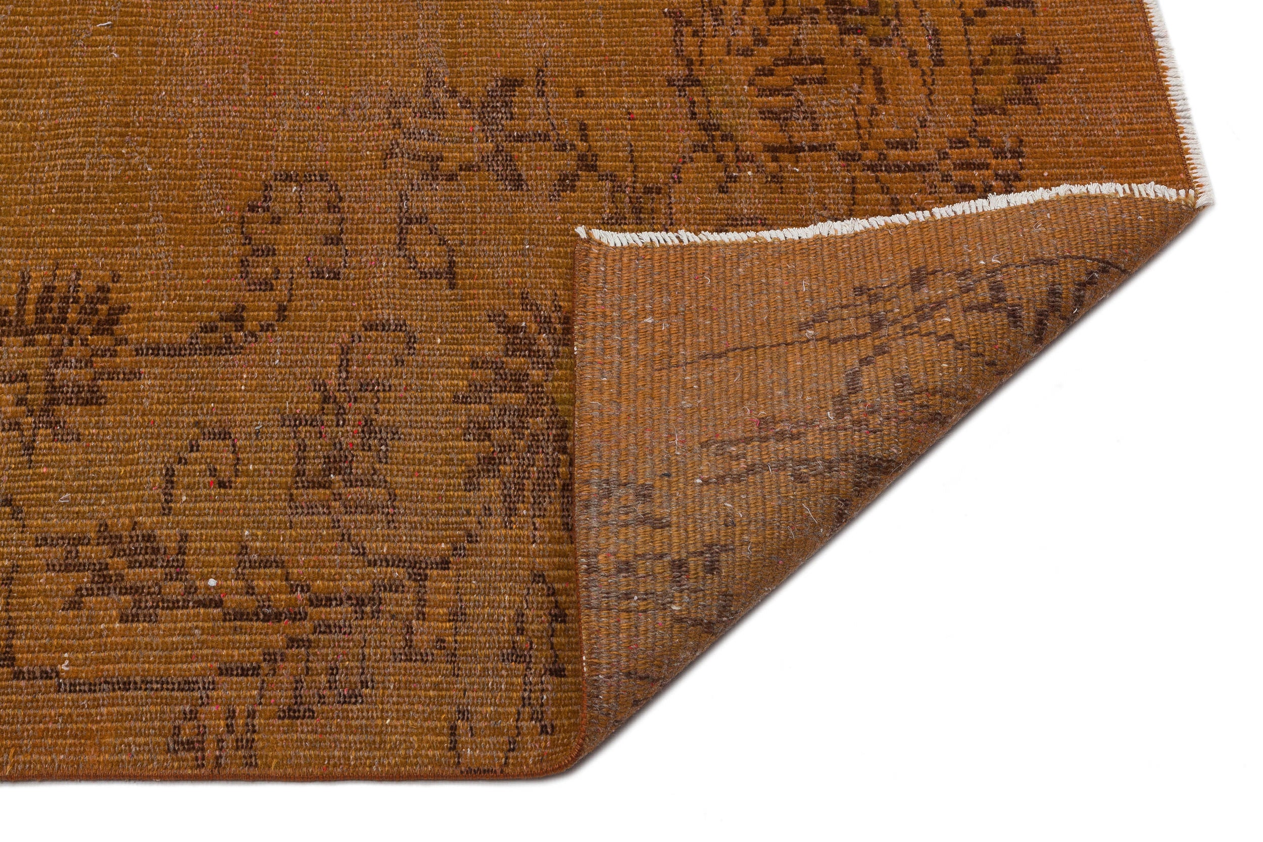 Brown Over Dyed Vintage Rug 5'3'' x 8'0'' ft 159 x 244 cm