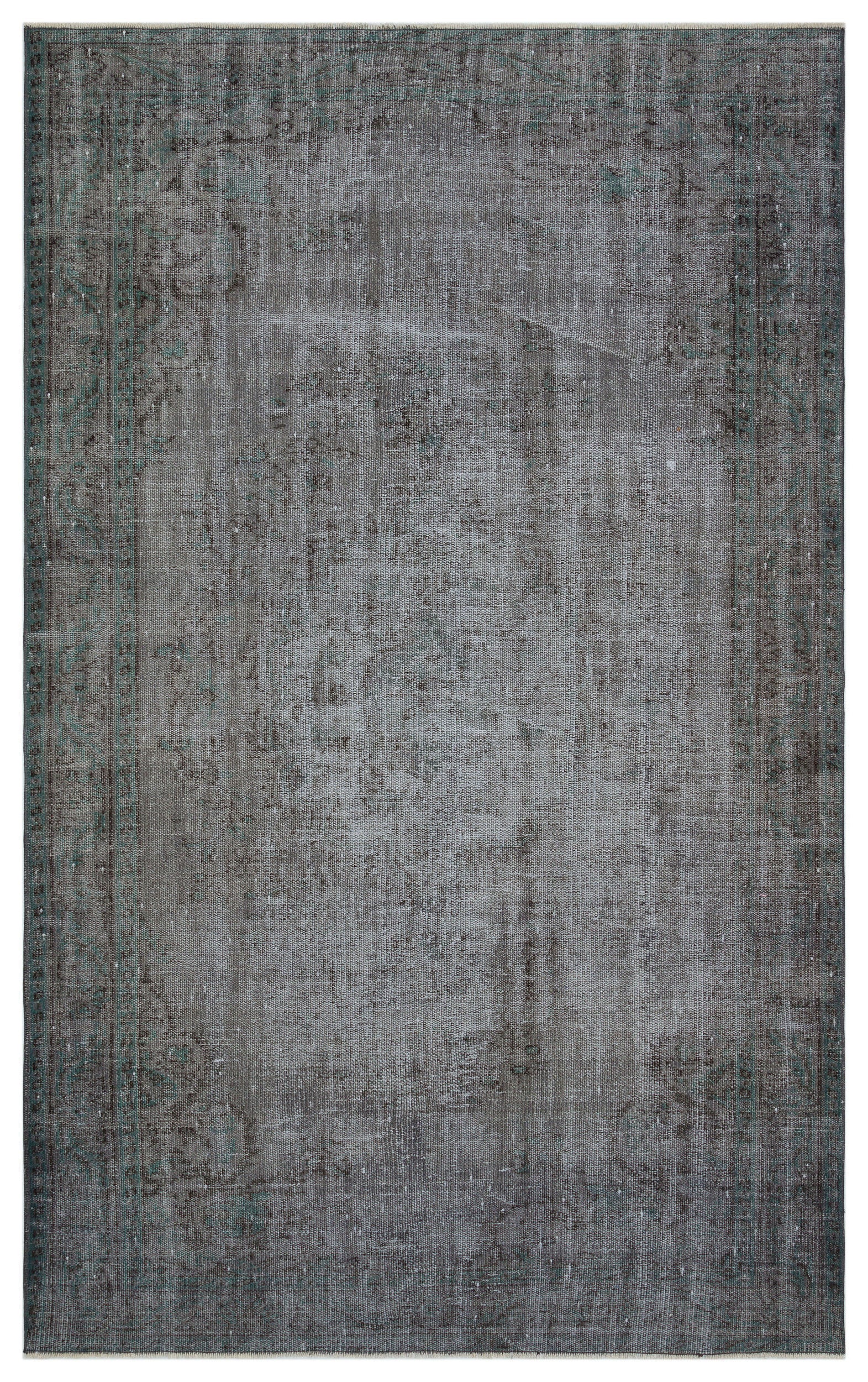 Gray Over Dyed Vintage Rug 5'4'' x 8'10'' ft 162 x 269 cm