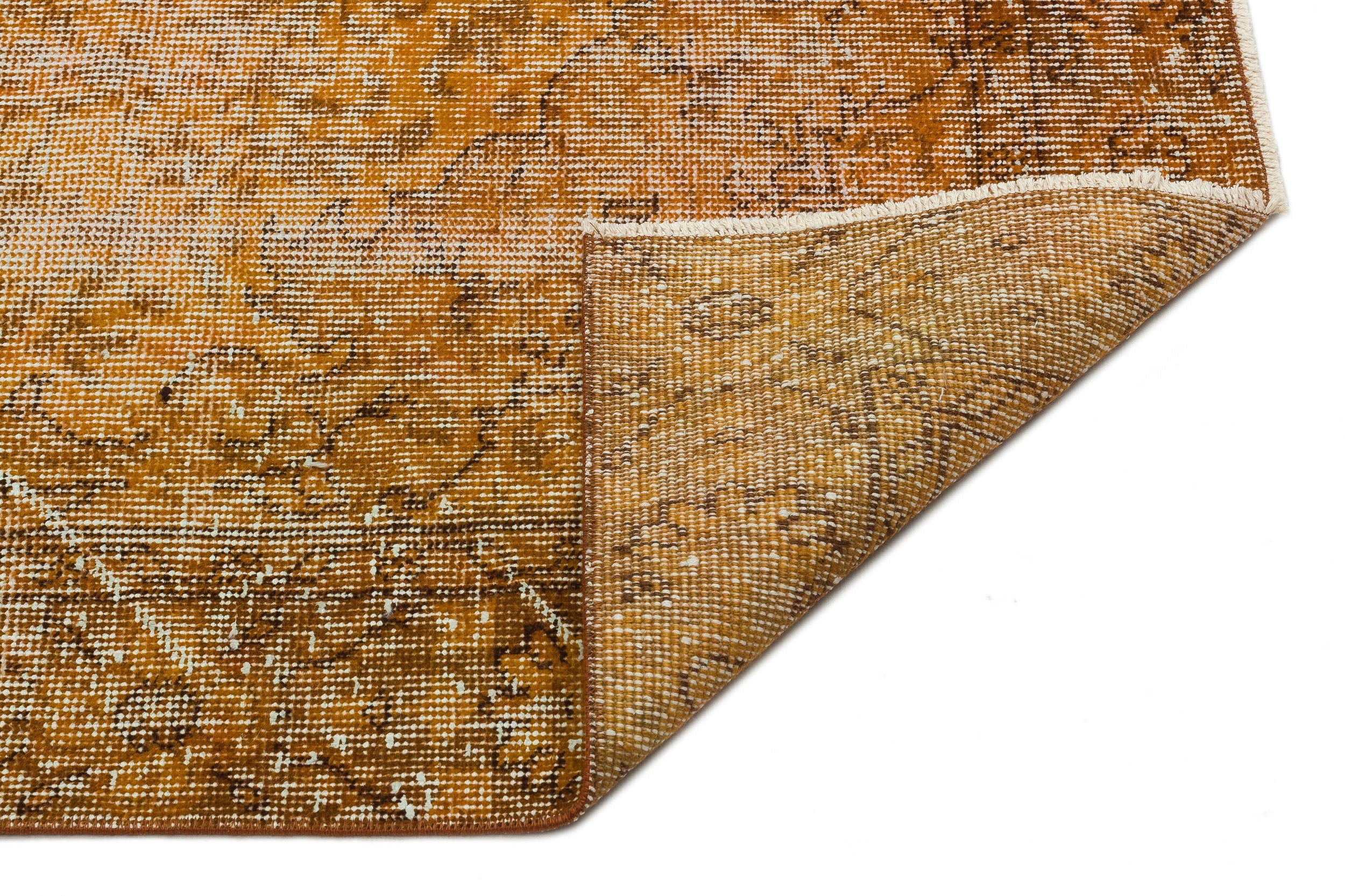 Brown Over Dyed Vintage Rug 5'3'' x 9'1'' ft 161 x 276 cm