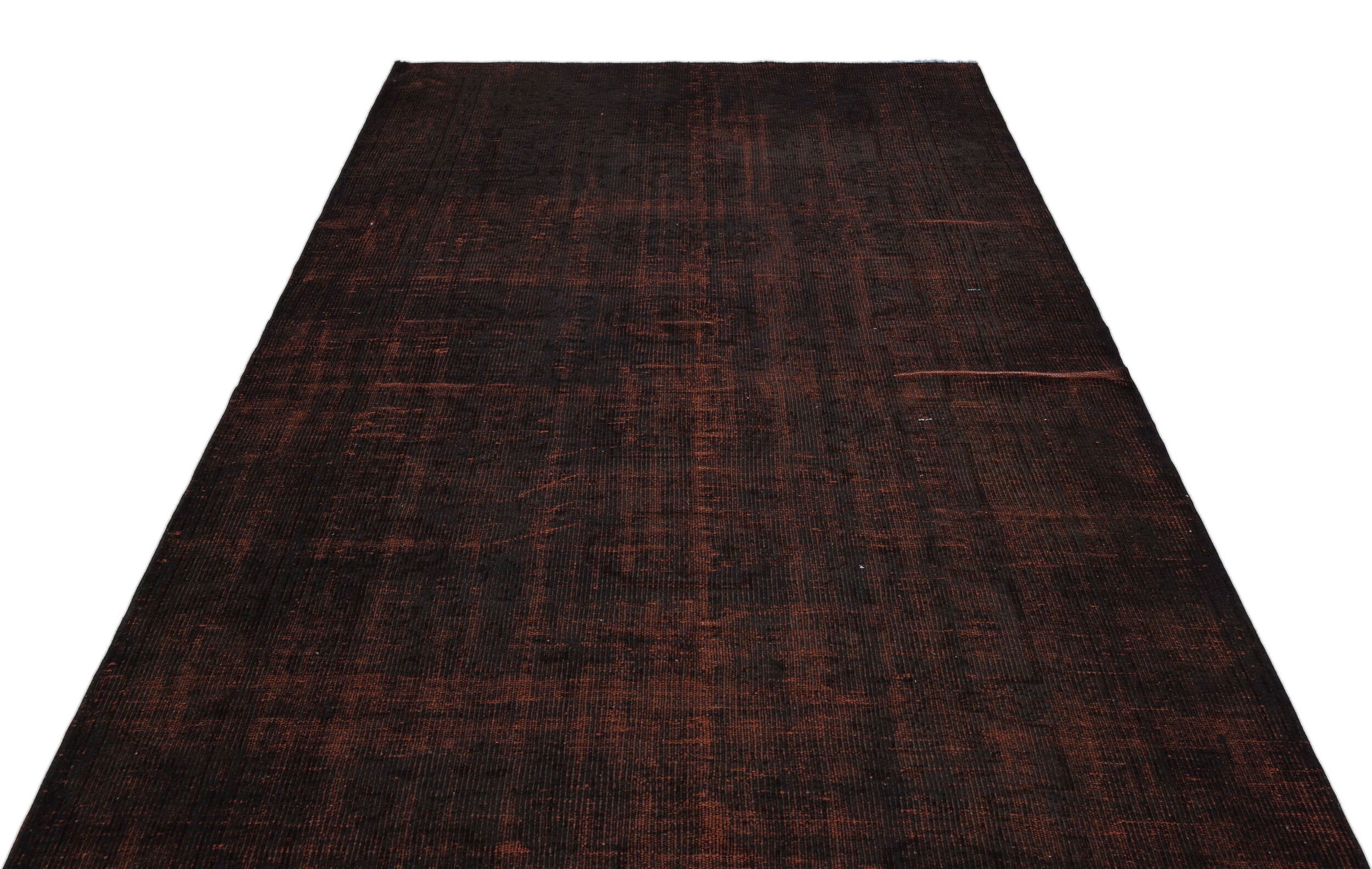 Brown Over Dyed Vintage Rug 5'8'' x 9'2'' ft 172 x 280 cm