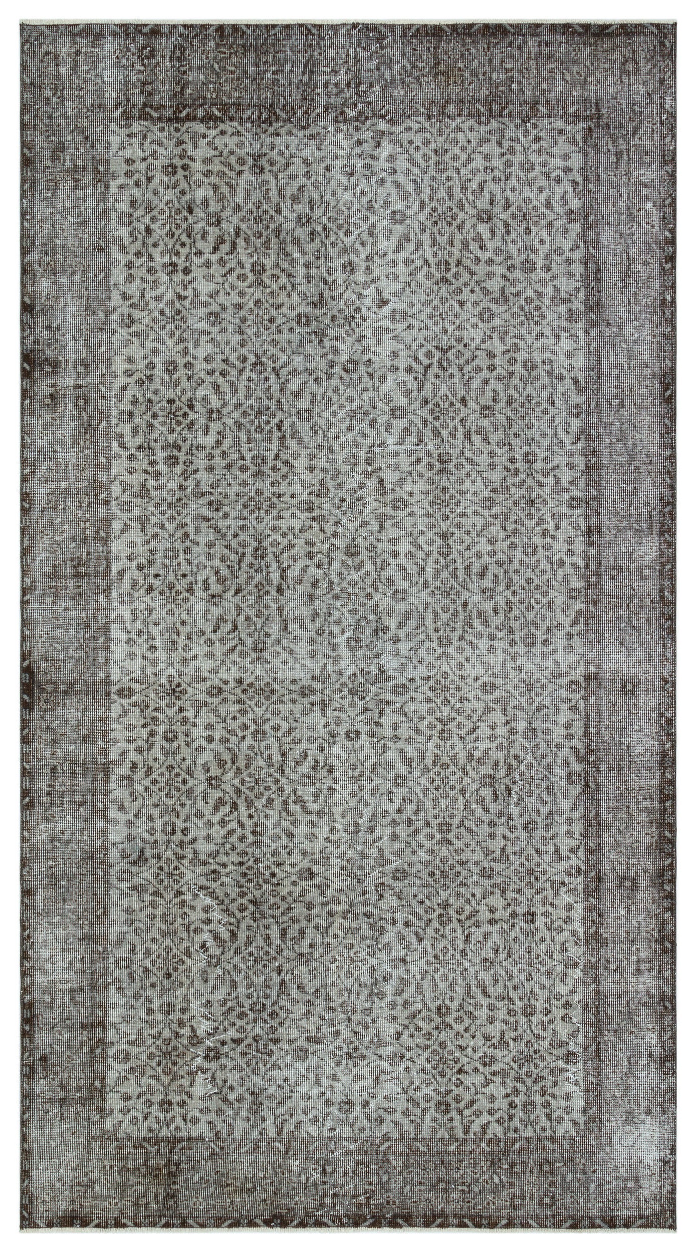 Gray Over Dyed Vintage Rug 5'2'' x 9'4'' ft 157 x 285 cm
