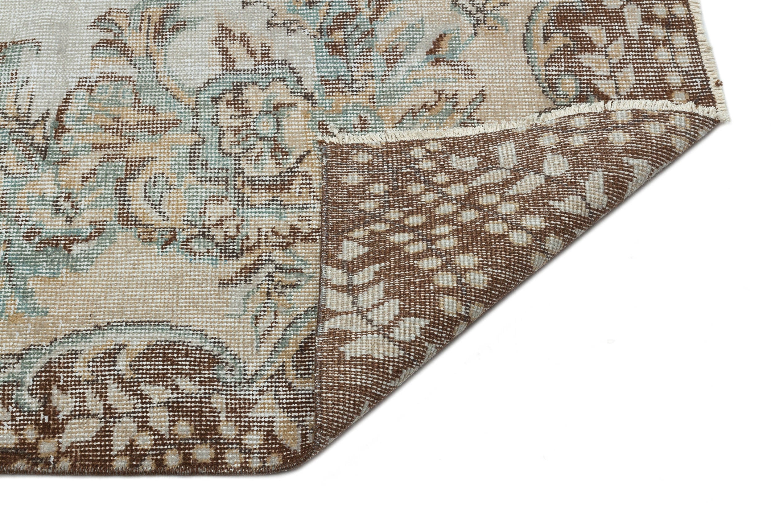 Gray Over Dyed Vintage Rug 5'10'' x 9'1'' ft 177 x 278 cm