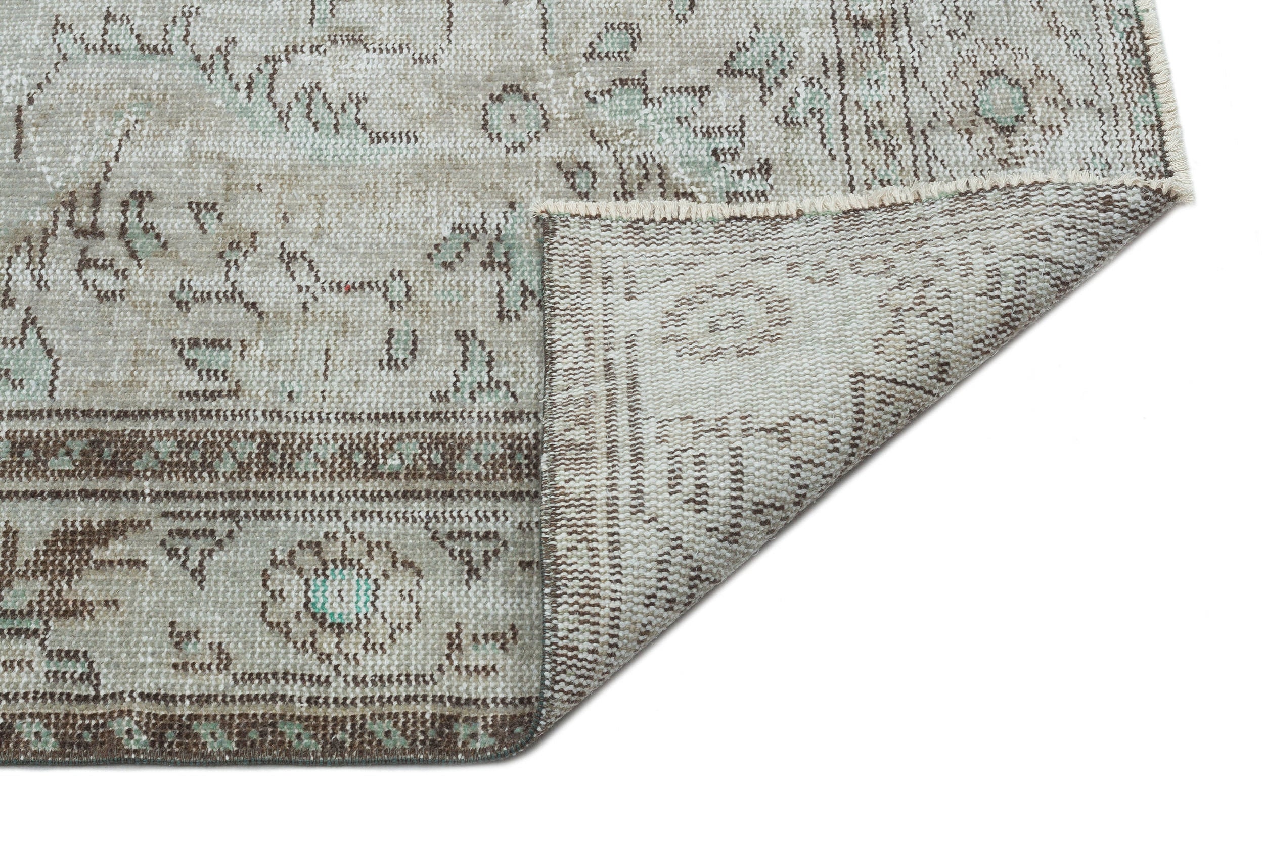 Gray Over Dyed Vintage Rug 5'6'' x 9'11'' ft 168 x 303 cm