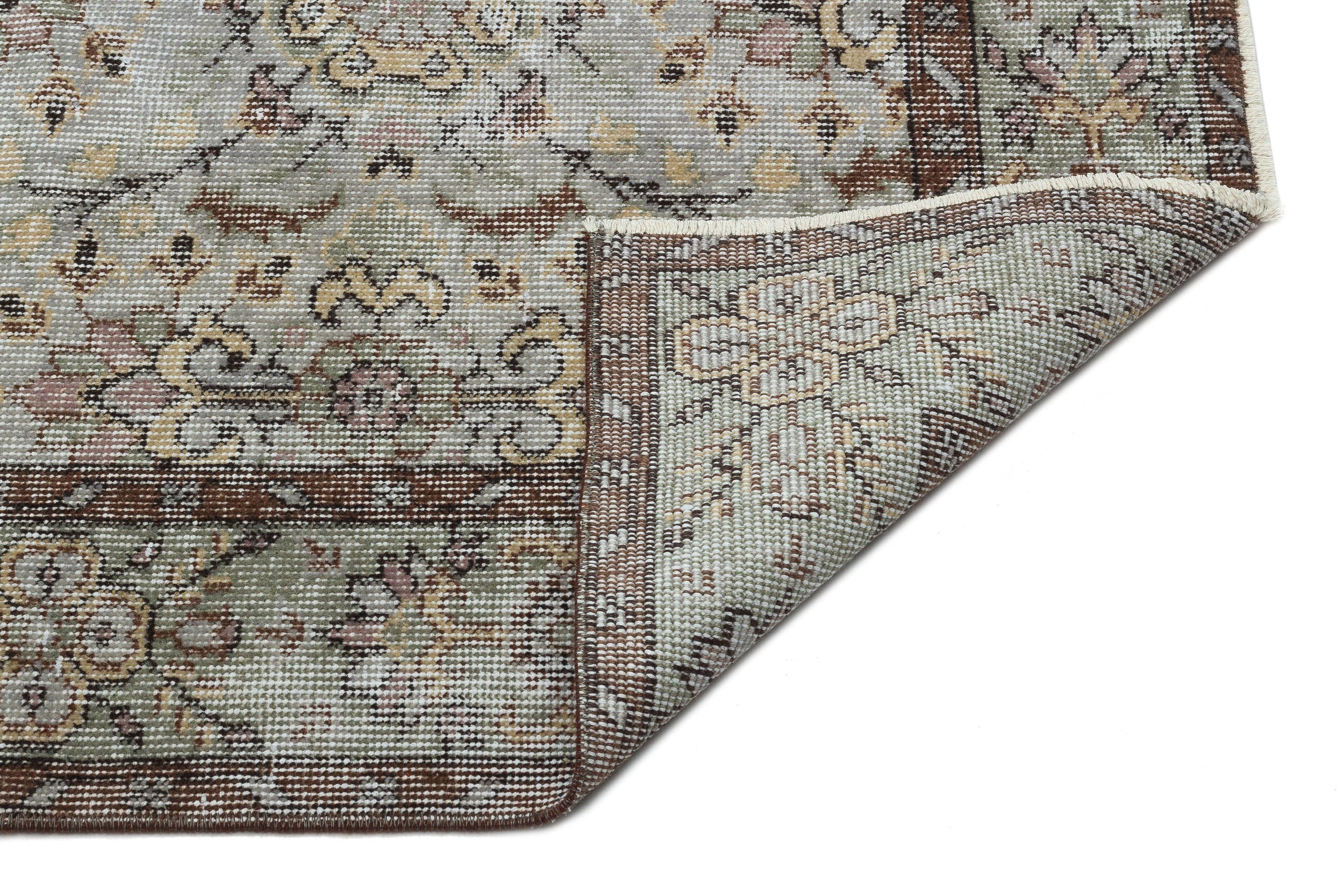 Gray Over Dyed Vintage Rug 5'9'' x 9'6'' ft 174 x 290 cm