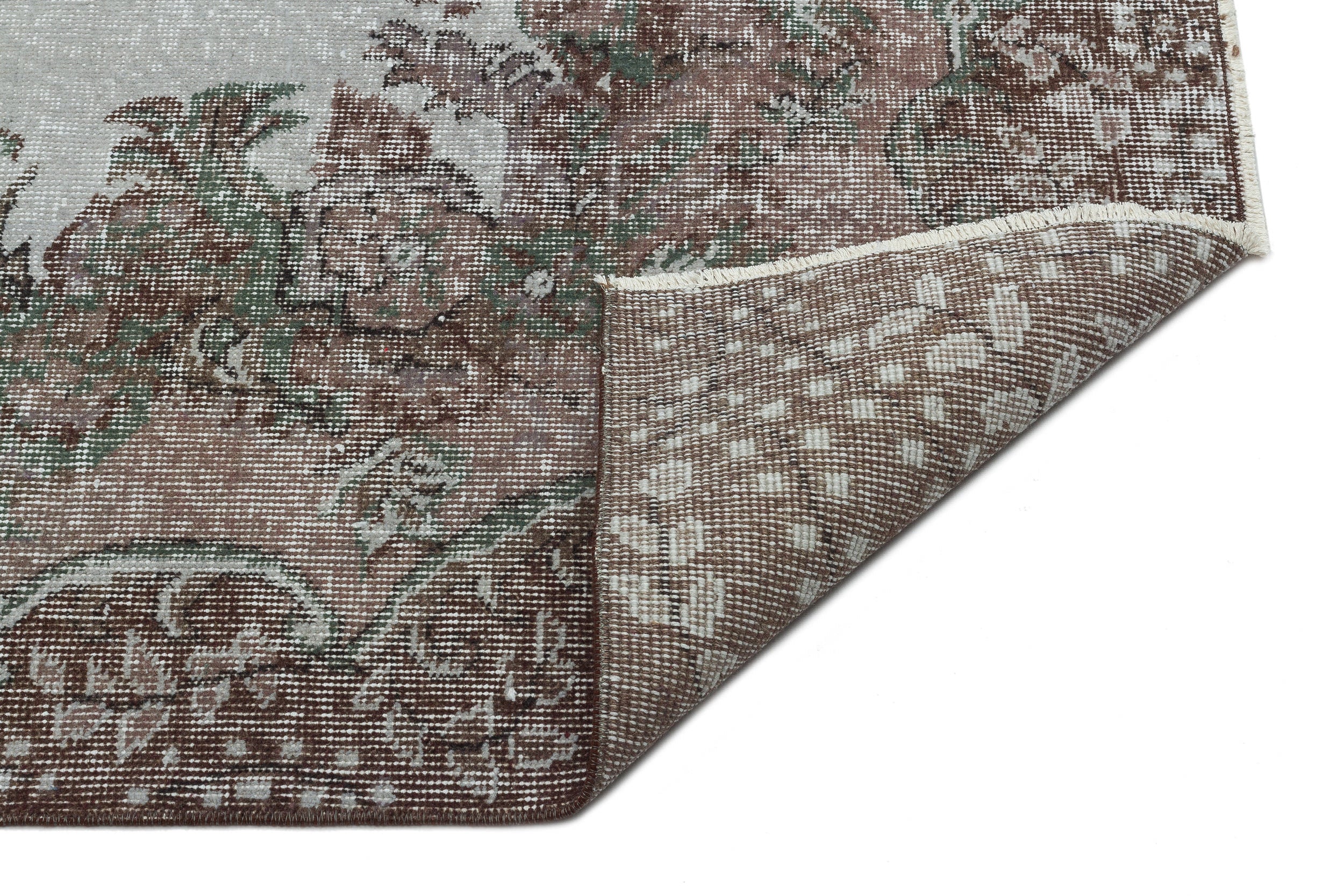 Gray Over Dyed Vintage Rug 5'1'' x 9'1'' ft 156 x 276 cm