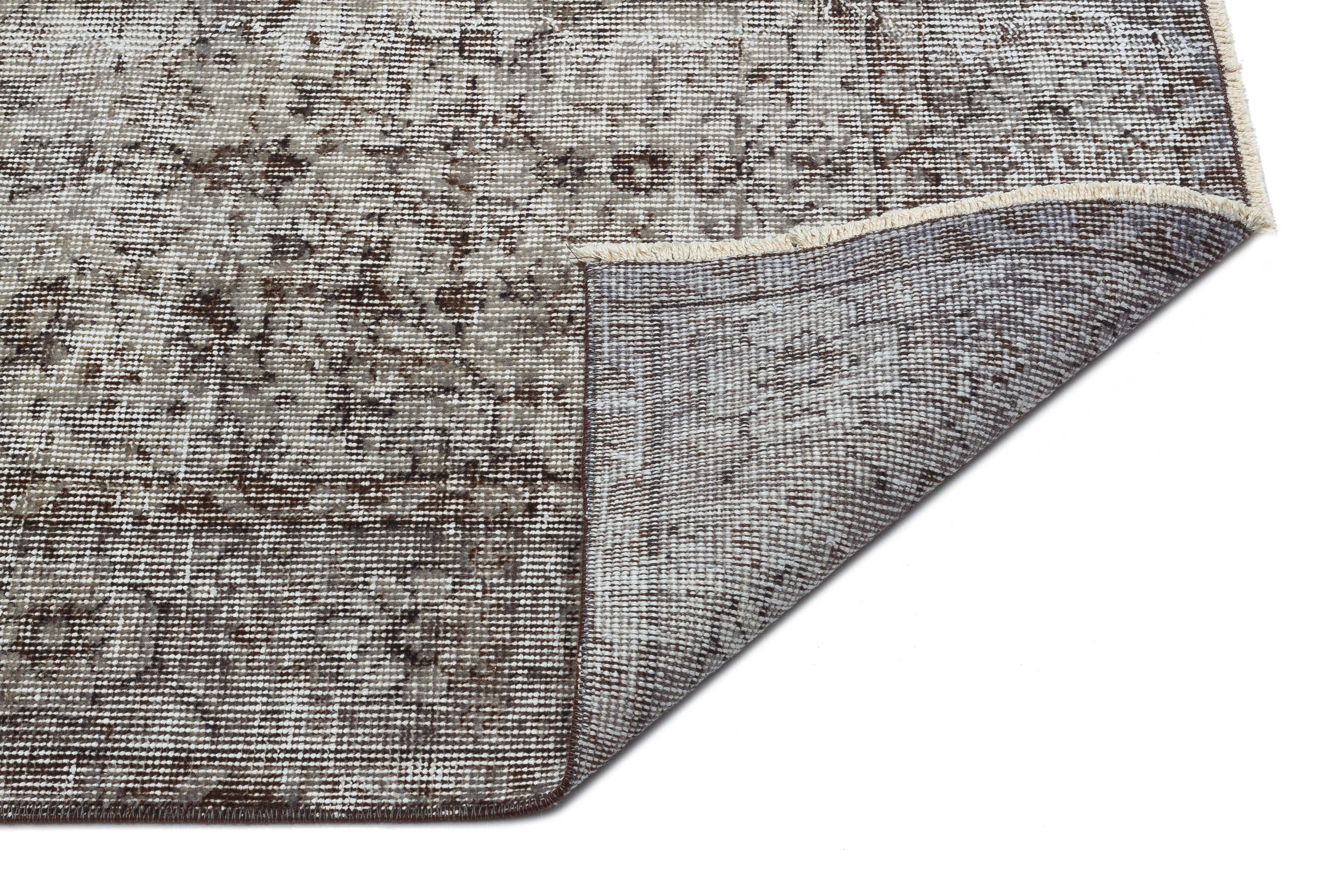 Gray Over Dyed Vintage Rug 5'8'' x 9'1'' ft 172 x 276 cm
