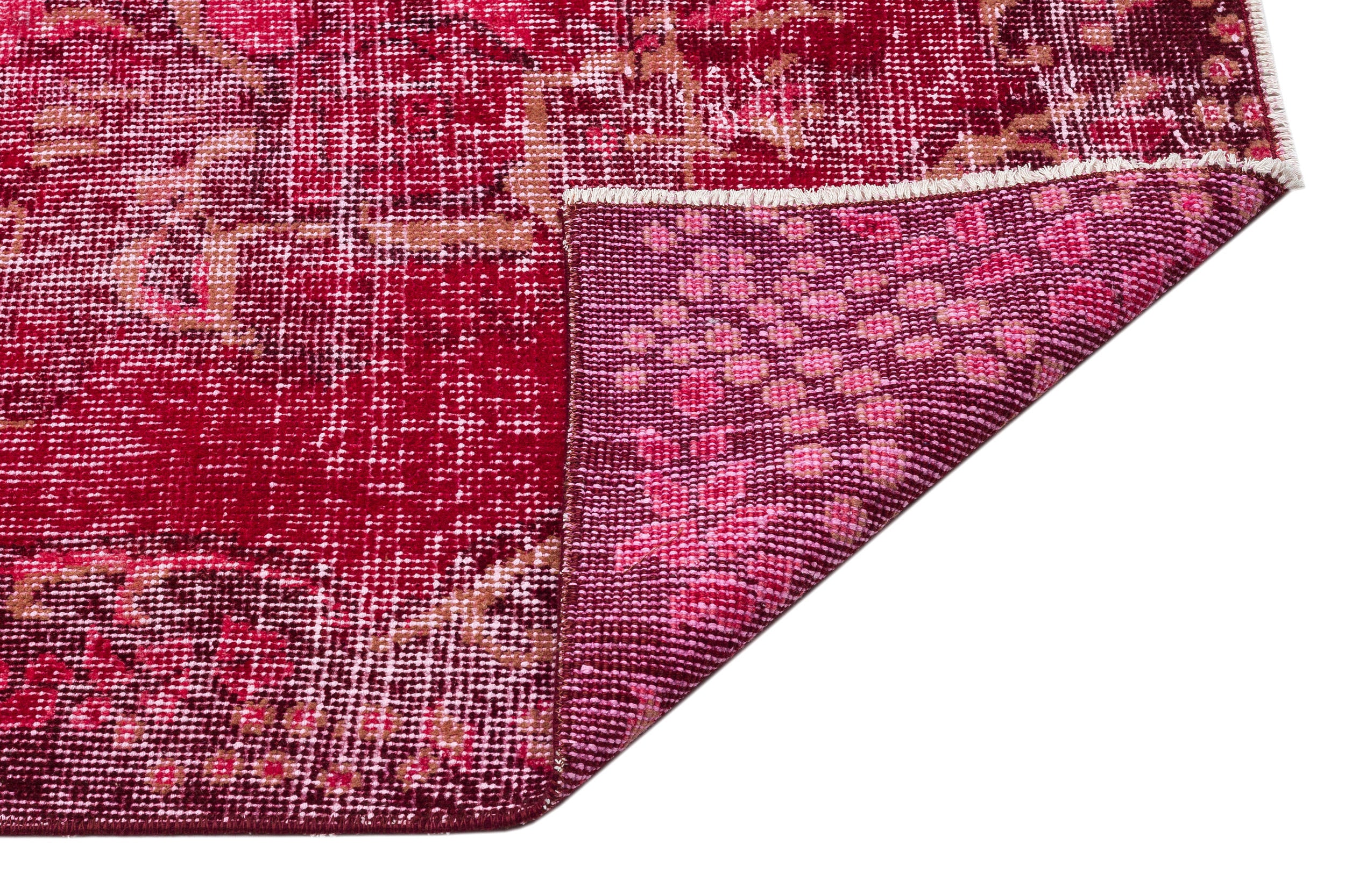 Red Over Dyed Vintage Rug 5'12'' x 9'7'' ft 182 x 291 cm