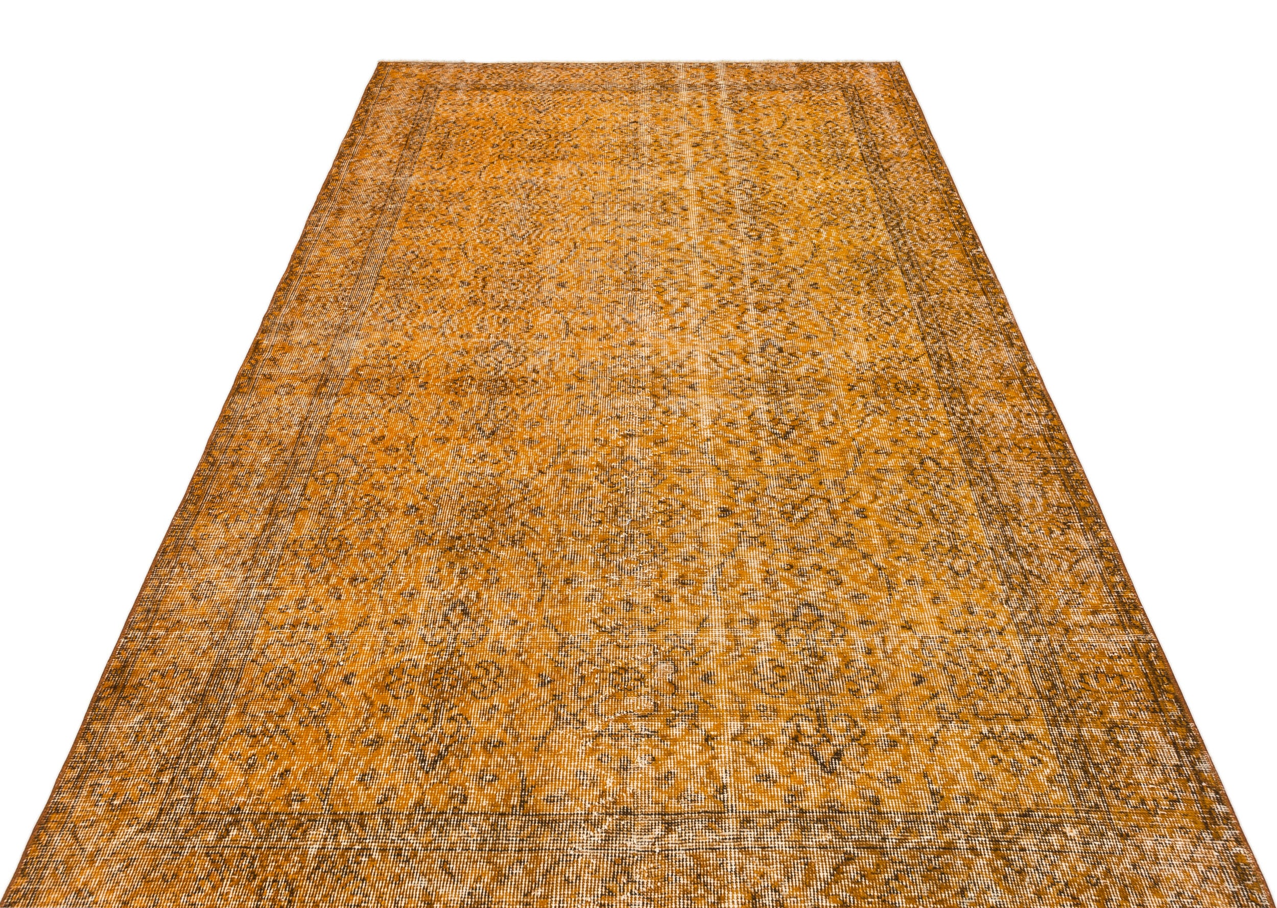 Orange Over Dyed Vintage Rug 5'4'' x 9'2'' ft 162 x 280 cm