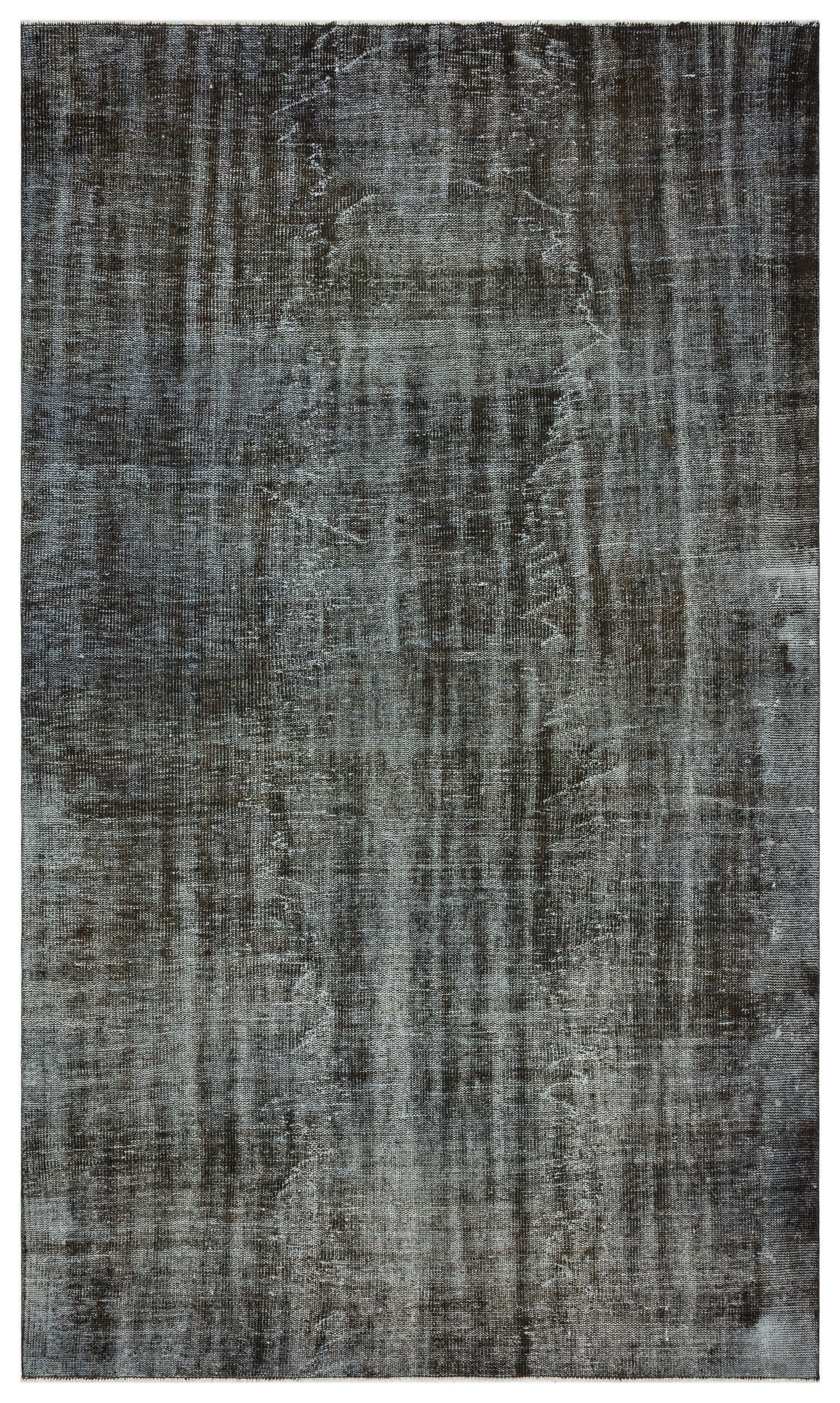 Gray Over Dyed Vintage Rug 5'9'' x 9'9'' ft 176 x 297 cm