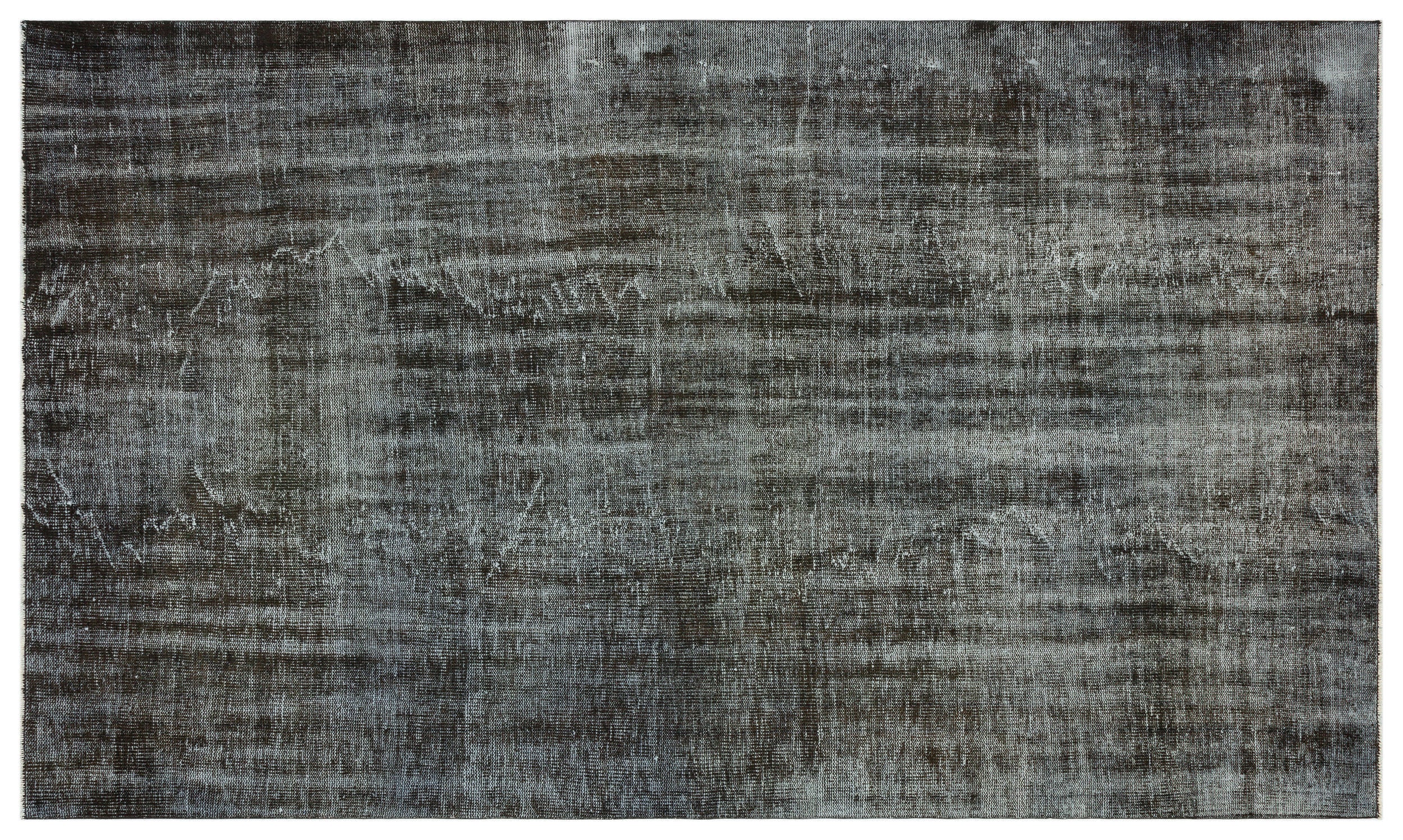 Gray Over Dyed Vintage Rug 5'9'' x 9'9'' ft 176 x 297 cm