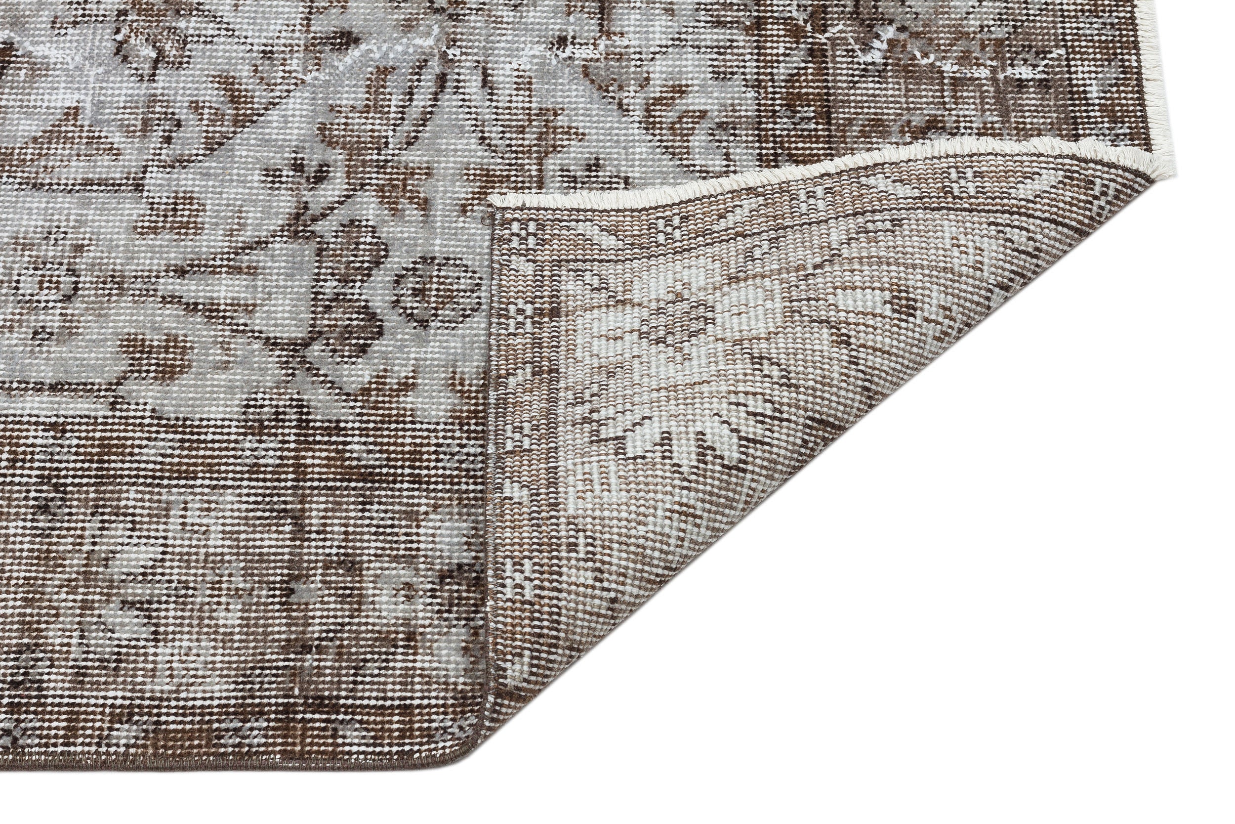 Gray Over Dyed Vintage Rug 4'8'' x 8'1'' ft 142 x 247 cm