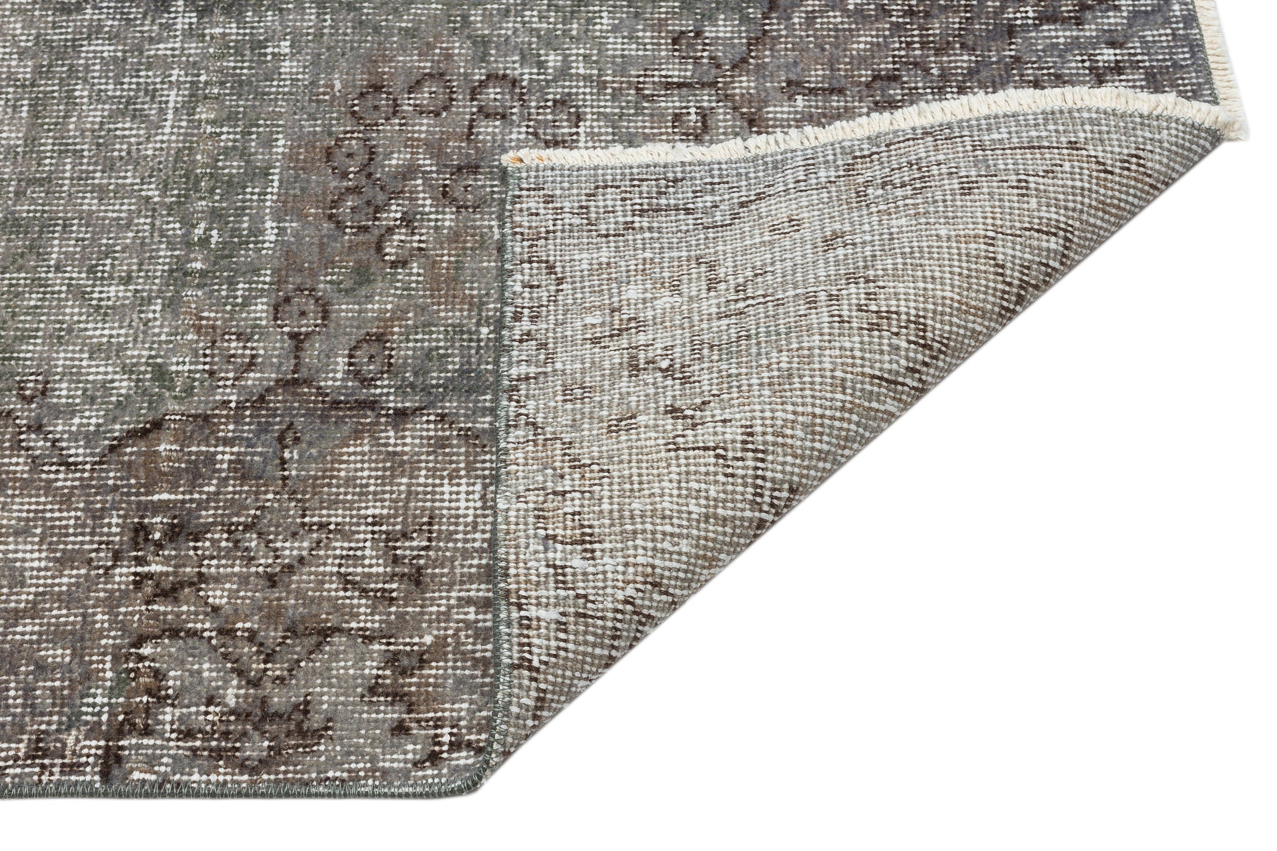 Gray Over Dyed Vintage Rug 5'8'' x 9'7'' ft 172 x 291 cm