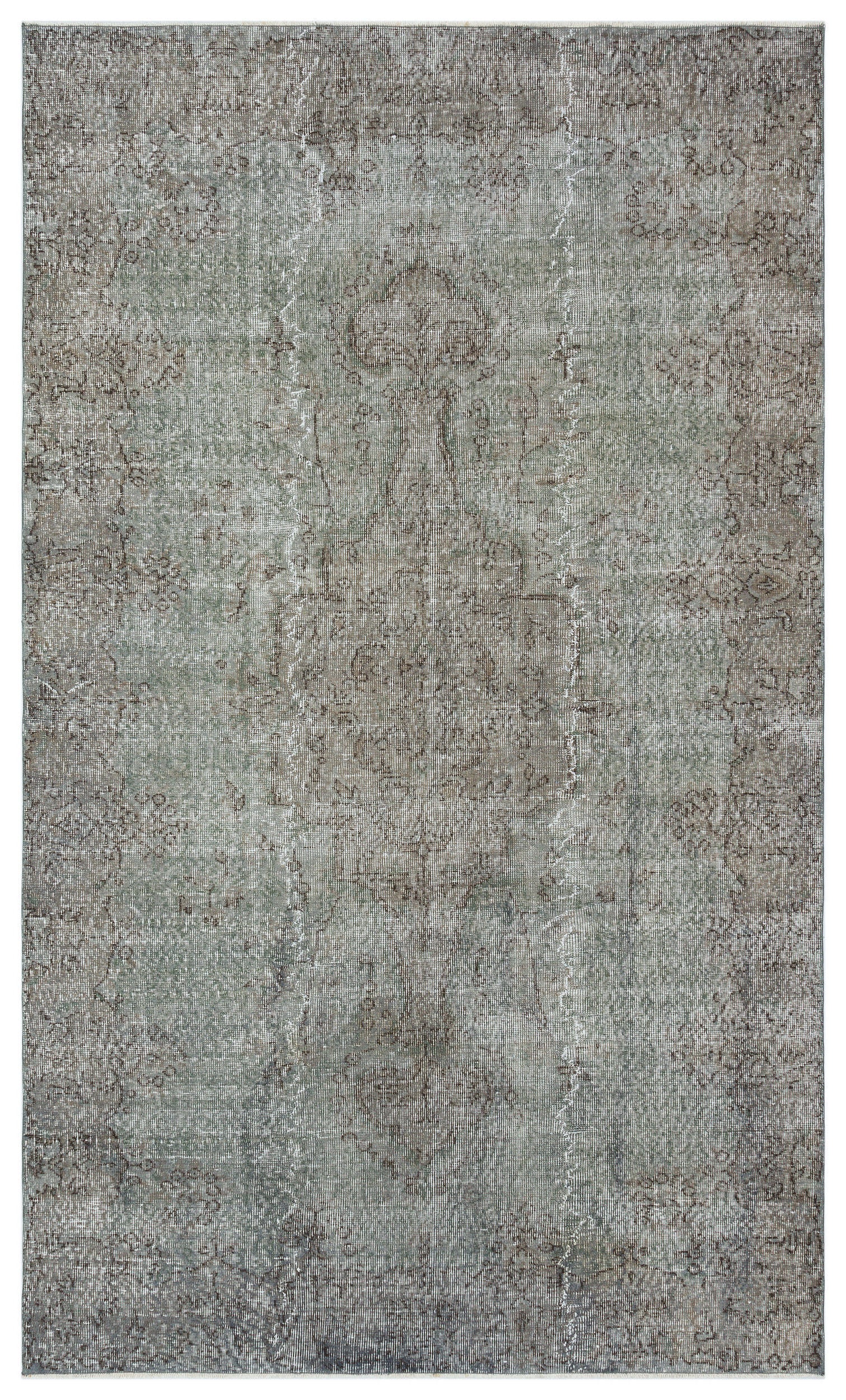 Gray Over Dyed Vintage Rug 5'8'' x 9'7'' ft 172 x 291 cm
