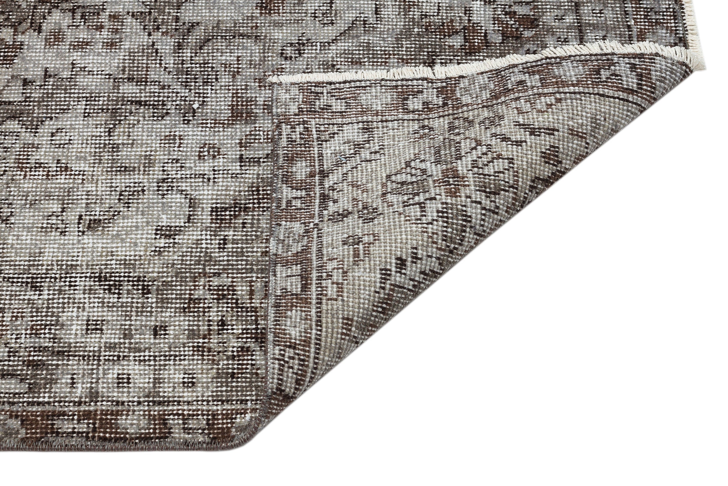 Gray Over Dyed Vintage Rug 5'9'' x 9'4'' ft 174 x 285 cm