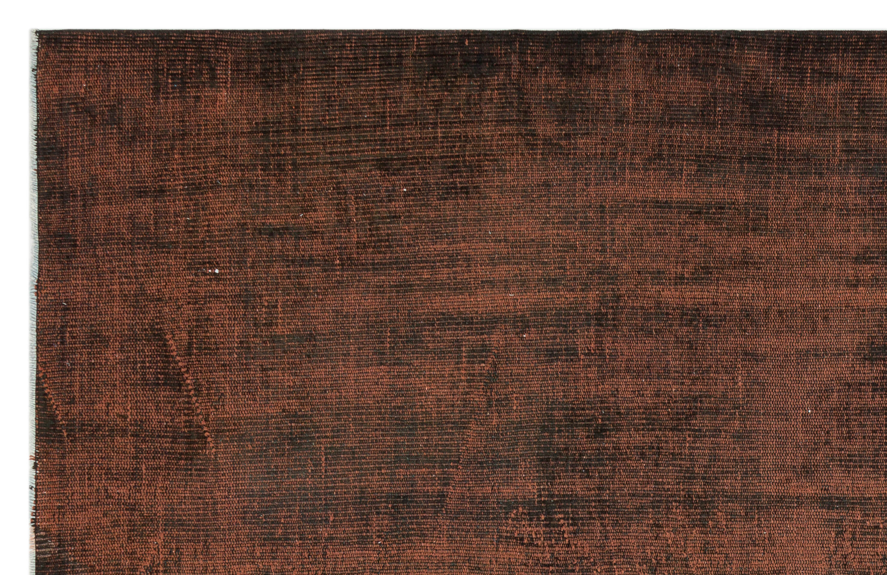 Brown Over Dyed Vintage Rug 5'7'' x 8'9'' ft 171 x 266 cm