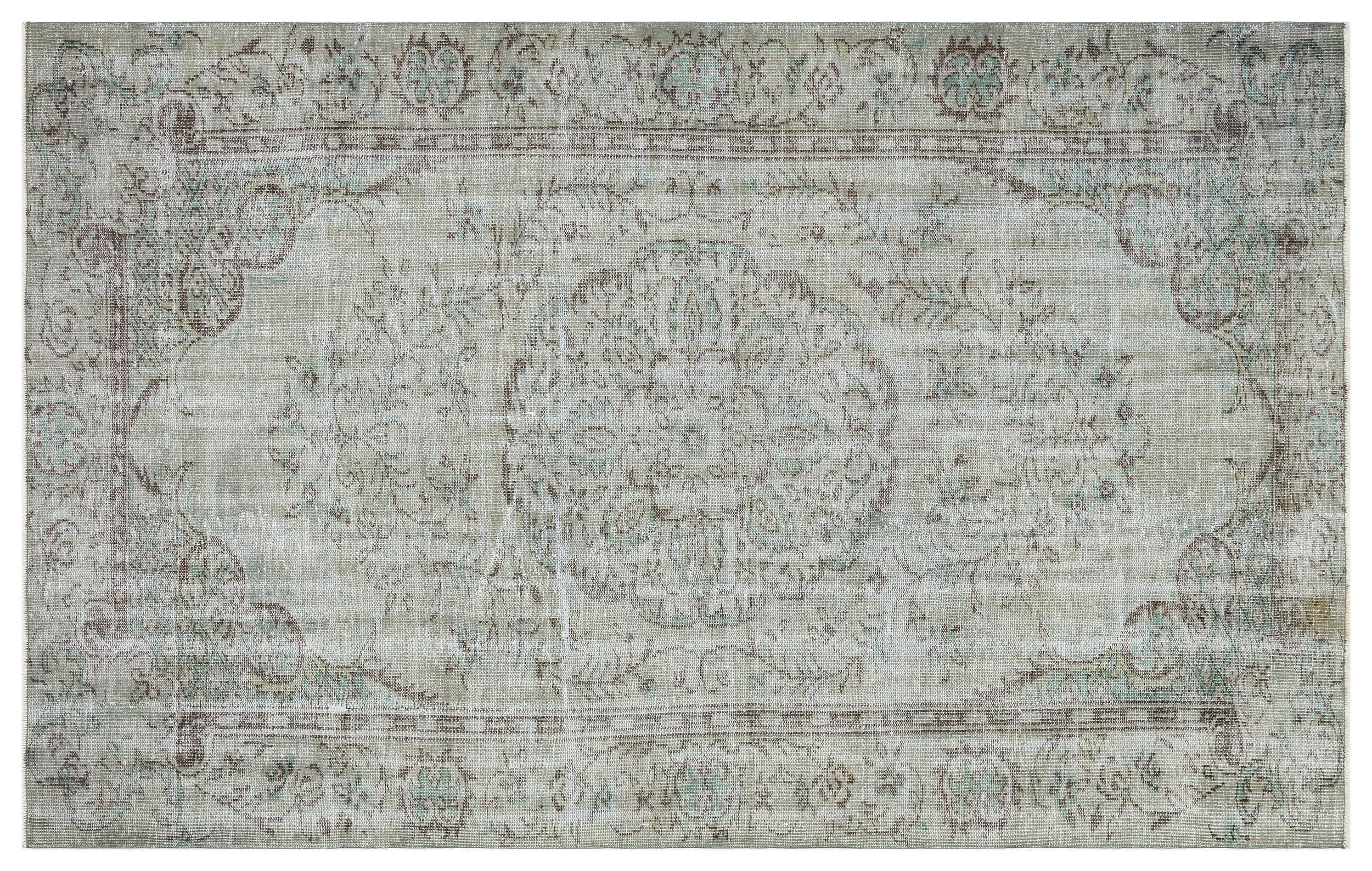 Gray Over Dyed Vintage Rug 5'7'' x 9'1'' ft 171 x 276 cm