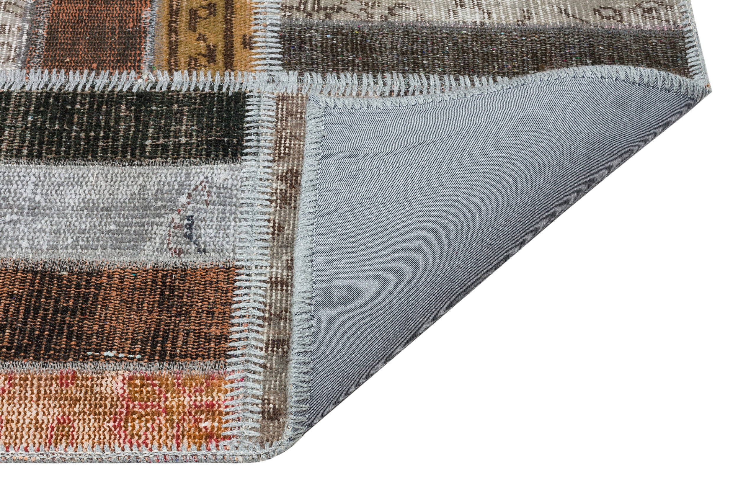 Brown Over Dyed Patchwork Unique Rug 5'3'' x 8'0'' ft 161 x 244 cm