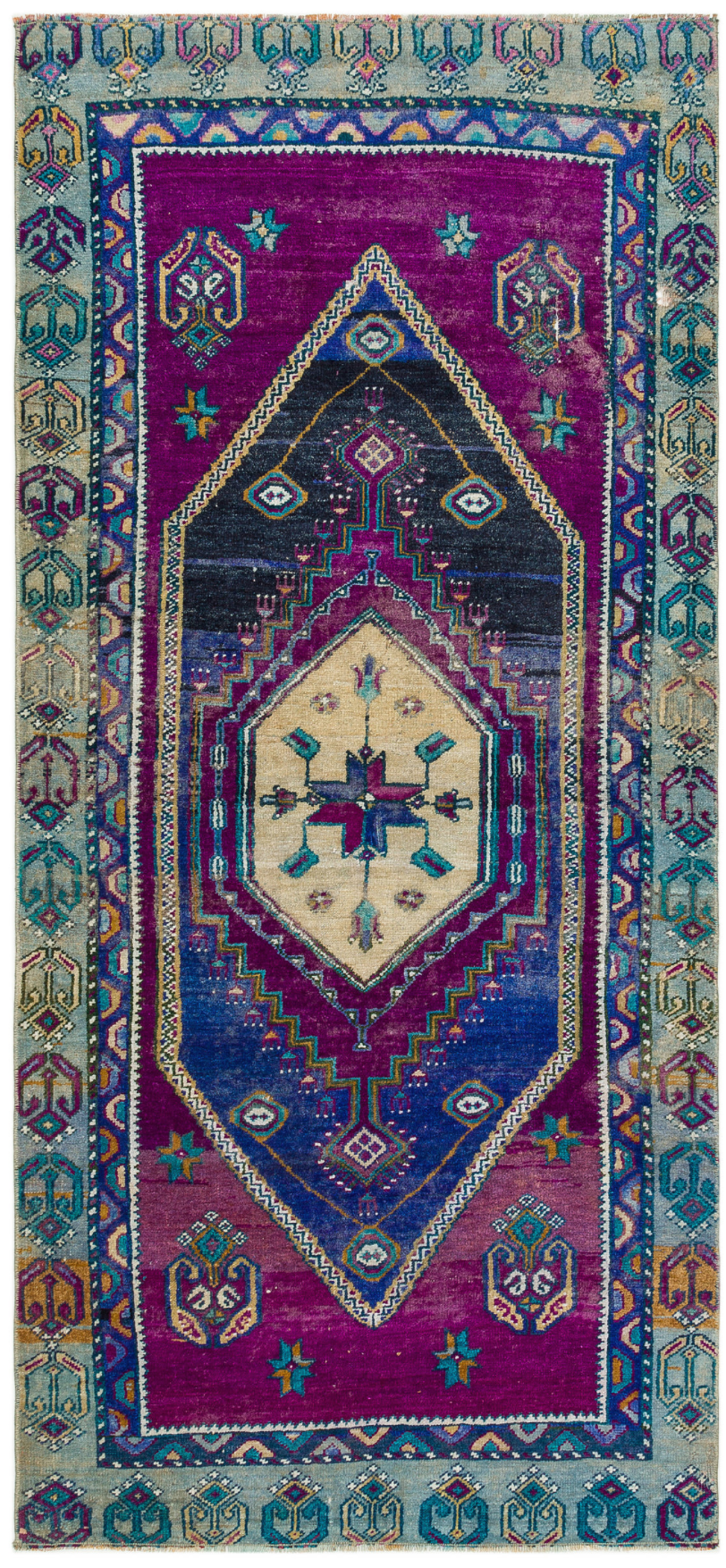 Natural Anatolium Turkish Vintage Runner 3'1'' x 6'7'' ft 95 x 200 cm