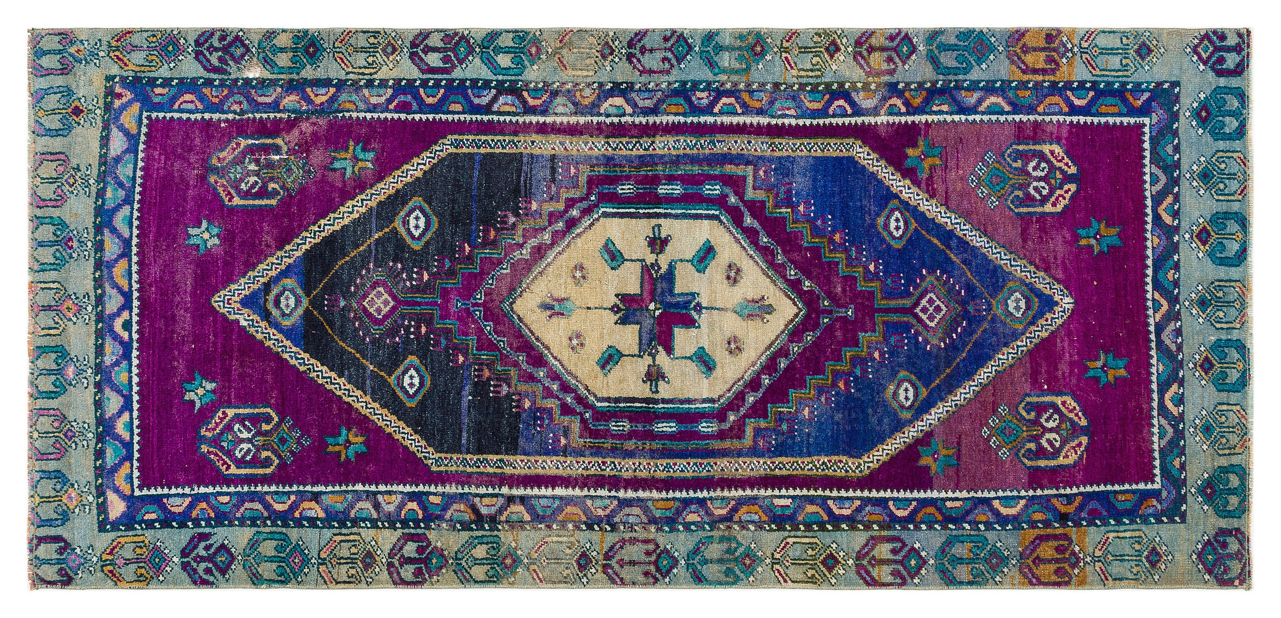 Natural Anatolium Turkish Vintage Runner 3'1'' x 6'7'' ft 95 x 200 cm
