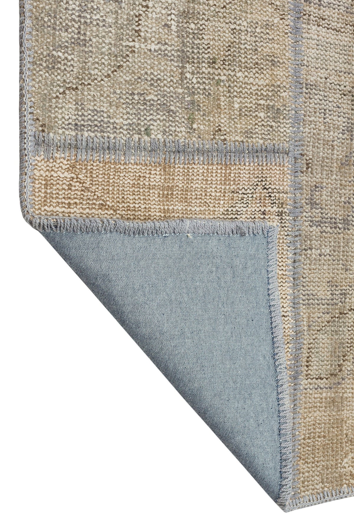 Beige Over Dyed Patchwork Unique Rug 5'4'' x 7'7'' ft 162 x 232 cm