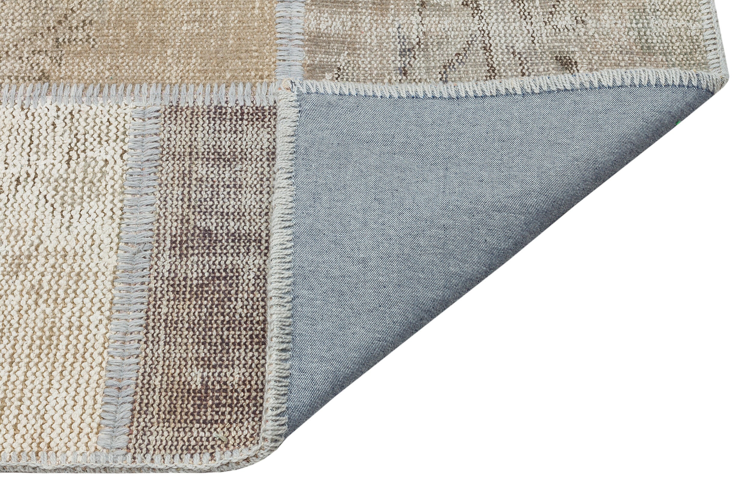 Beige Over Dyed Patchwork Unique Rug 5'3'' x 7'7'' ft 161 x 232 cm